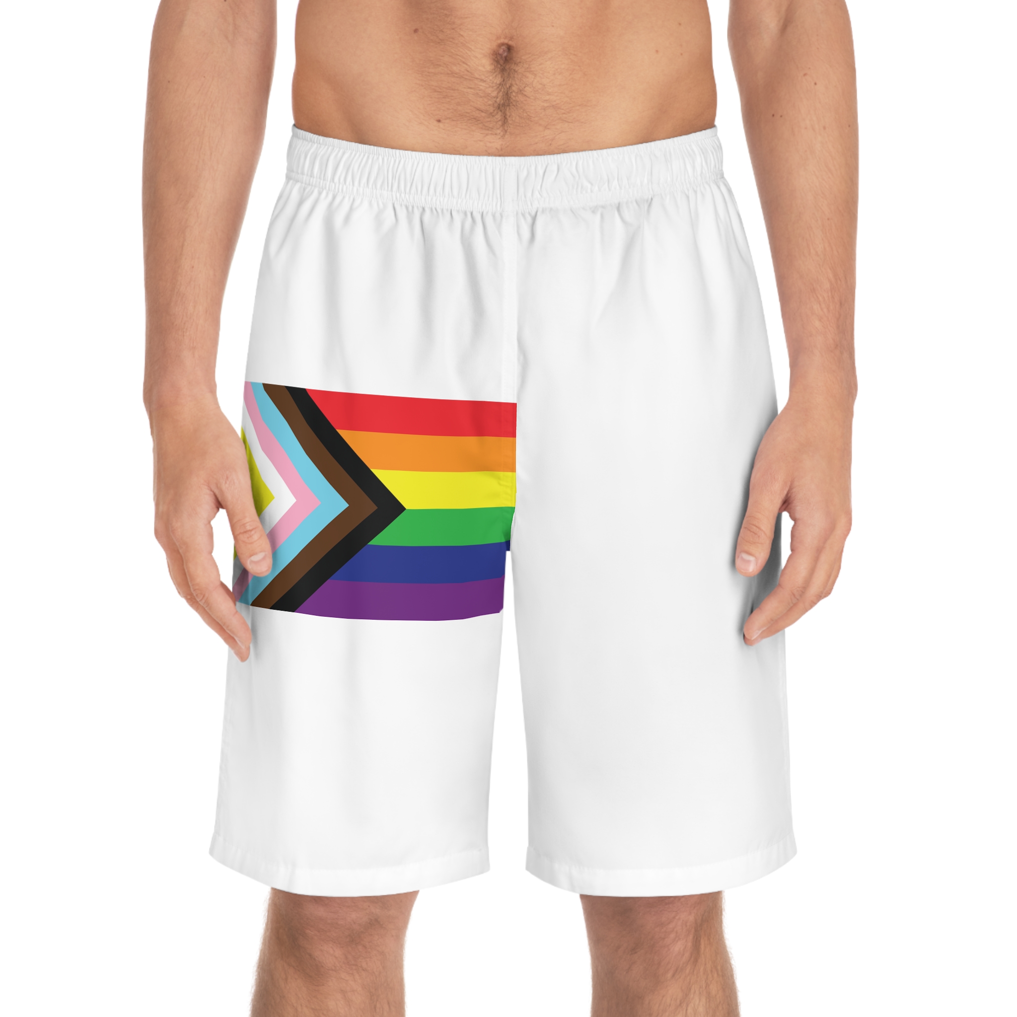 Illustration Rainbow Flag Art Vector Mens Board Shorts Aop - Image 3