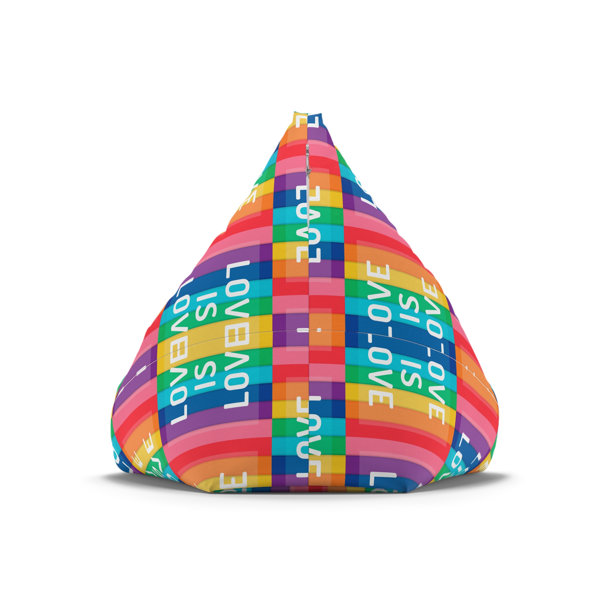 Rainbow Colored Background With Love Is Love Concept Pride Month Bean Bag Chair Cover - Image 6