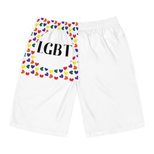 Seamless Pattern With Hearts Lgbt Colors Lgbt Pattern Mens Board Shorts Aop