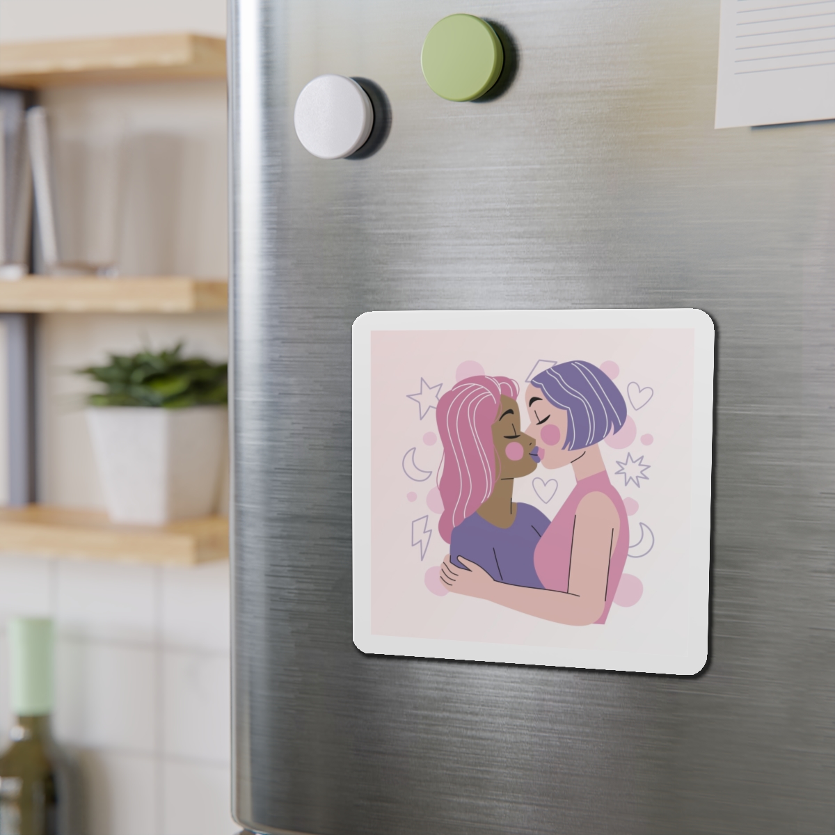 Lesbian Pride Design 5F97CF Die Cut Magnets - Image 12