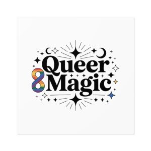 Queer Magic T Shirt Design Isolated White Background Laminate Stickers Square