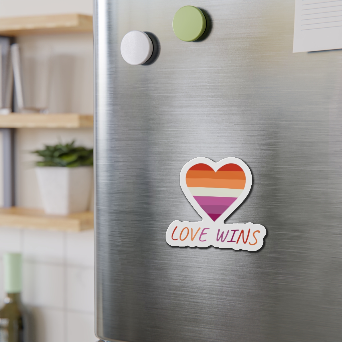 Colorful Heart Shape Lesbian Pride Flag Happy Pride Day Lgbtqia Community Pride Month Vector Hand Drawn Doodle Posters Stickers Logo Cards (1) Die Cut Magnets - Image 9