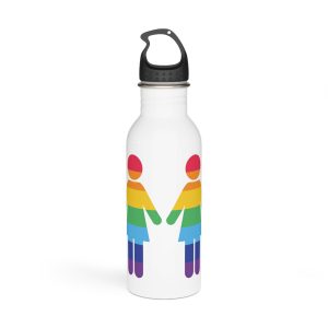 Lgbt Pride Two Lesbians Vector Icon Rainbow Colors Vector Illustration Stainless Steel Water Bottle