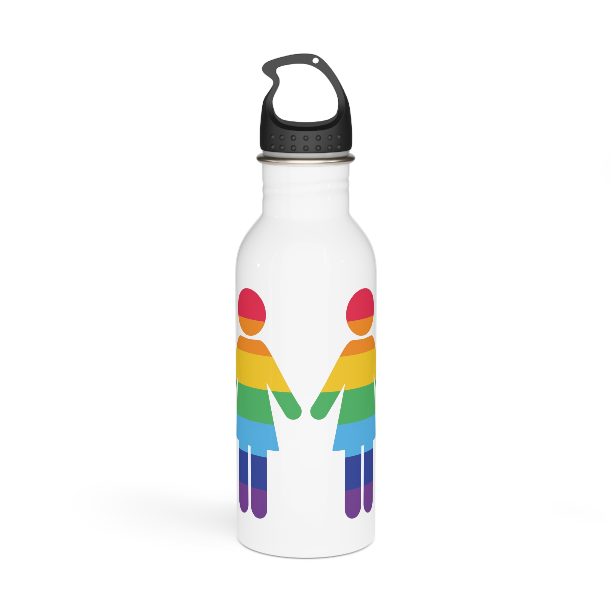 Lgbt Pride Two Lesbians Vector Icon Rainbow Colors Vector Illustration Stainless Steel Water Bottle