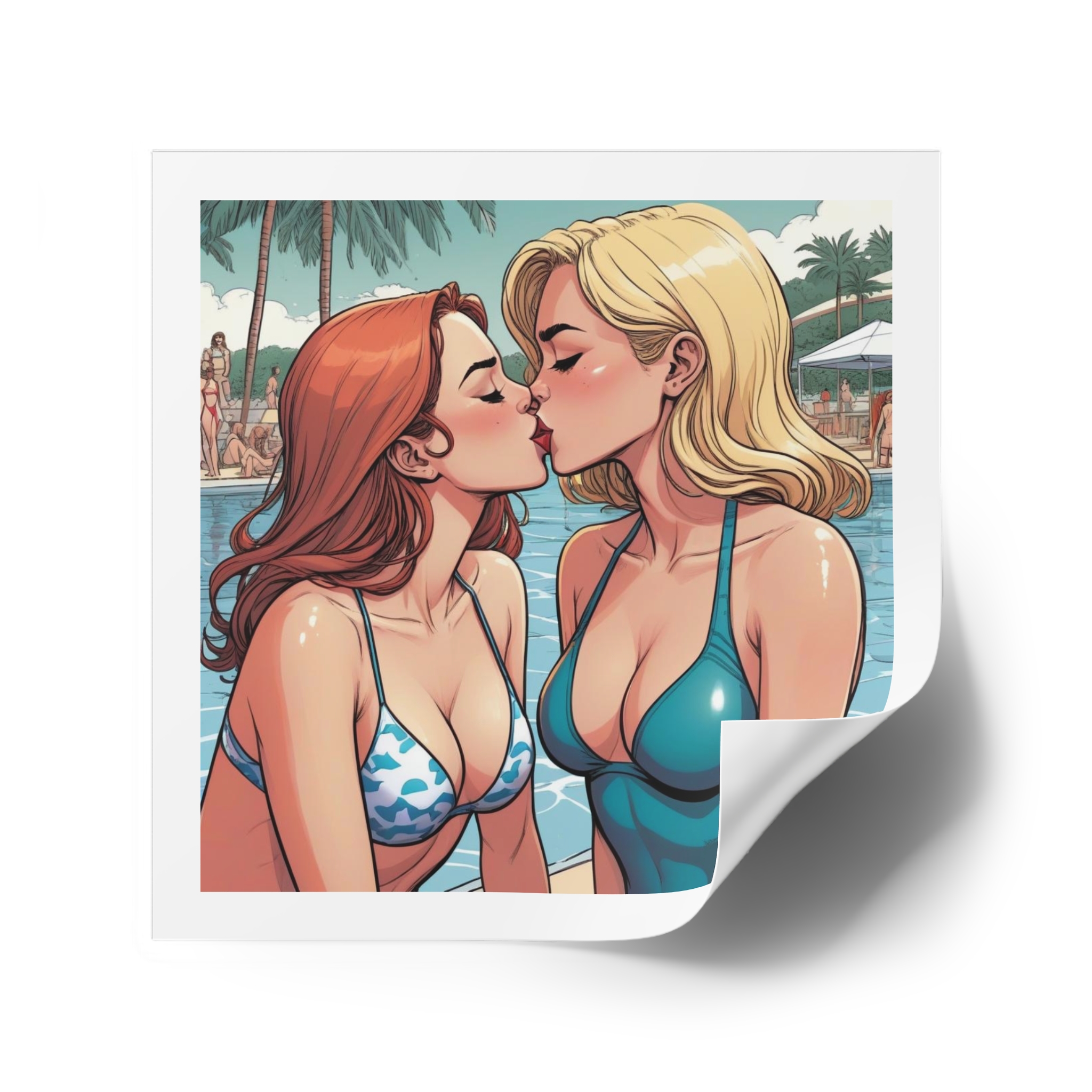 Lesbian Pride Design 4C84D6 Laminate Stickers Square - Image 42