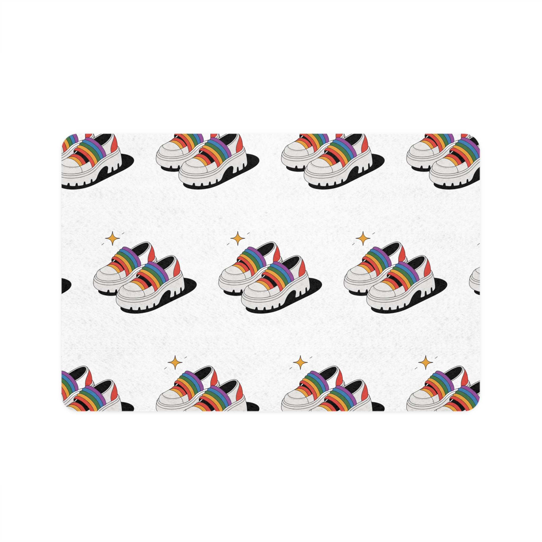 Rainbow Shoes Pet Food Mat 12x18