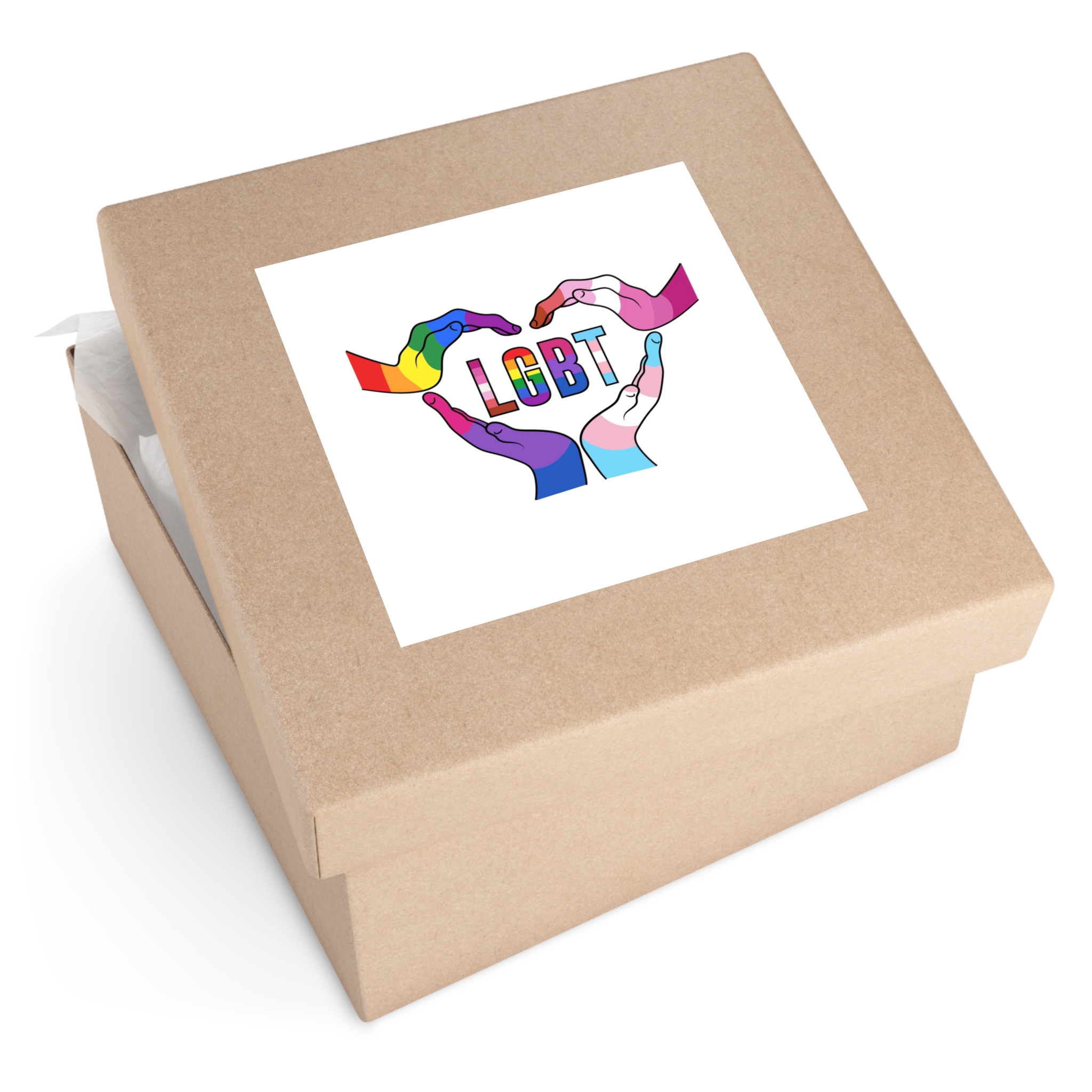 Lgbt Hands United Pride Month Rainbow Flag Vector Illustration Isolated White Background Laminate Stickers Square - Image 51