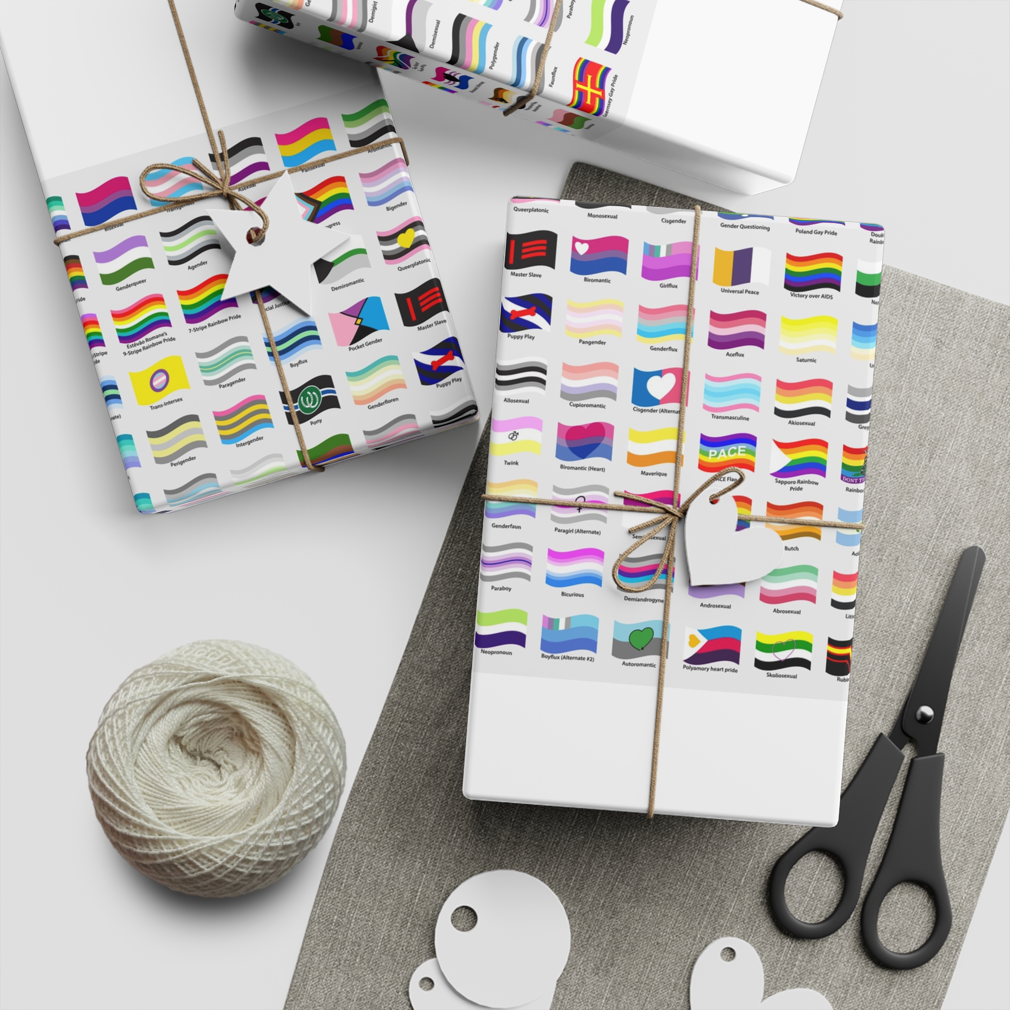 Waving Lgbt Pride Flags Collection Vector Illustration Gift Wrapping Paper Sheets 1pc - Image 2