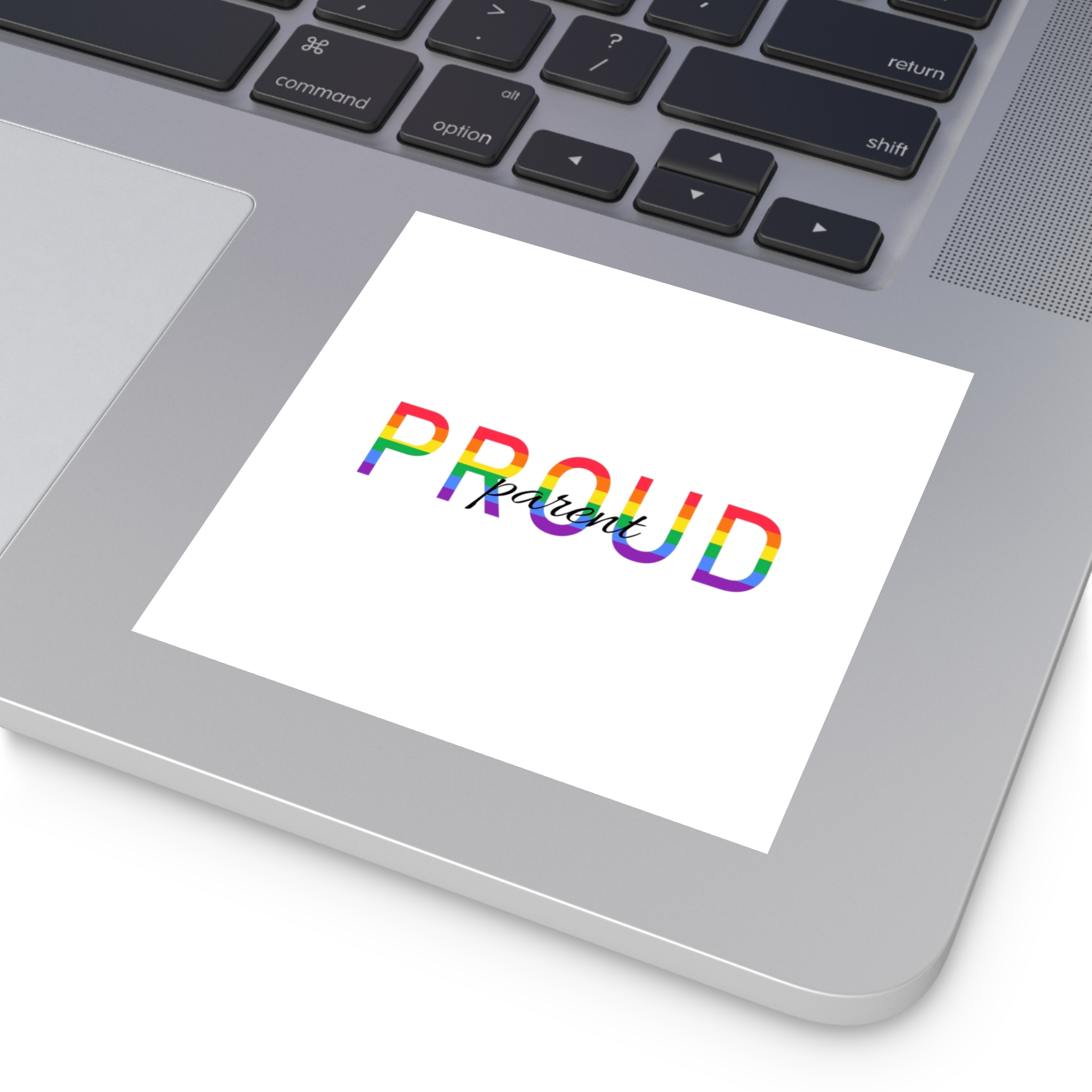 Proud Parent Letering Rainbow Colors Lgbt Flag Lgbt Parents Community Support Laminate Stickers Square - Image 31