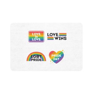 Pride Day Label Collection Design Pet Food Mat 12x18
