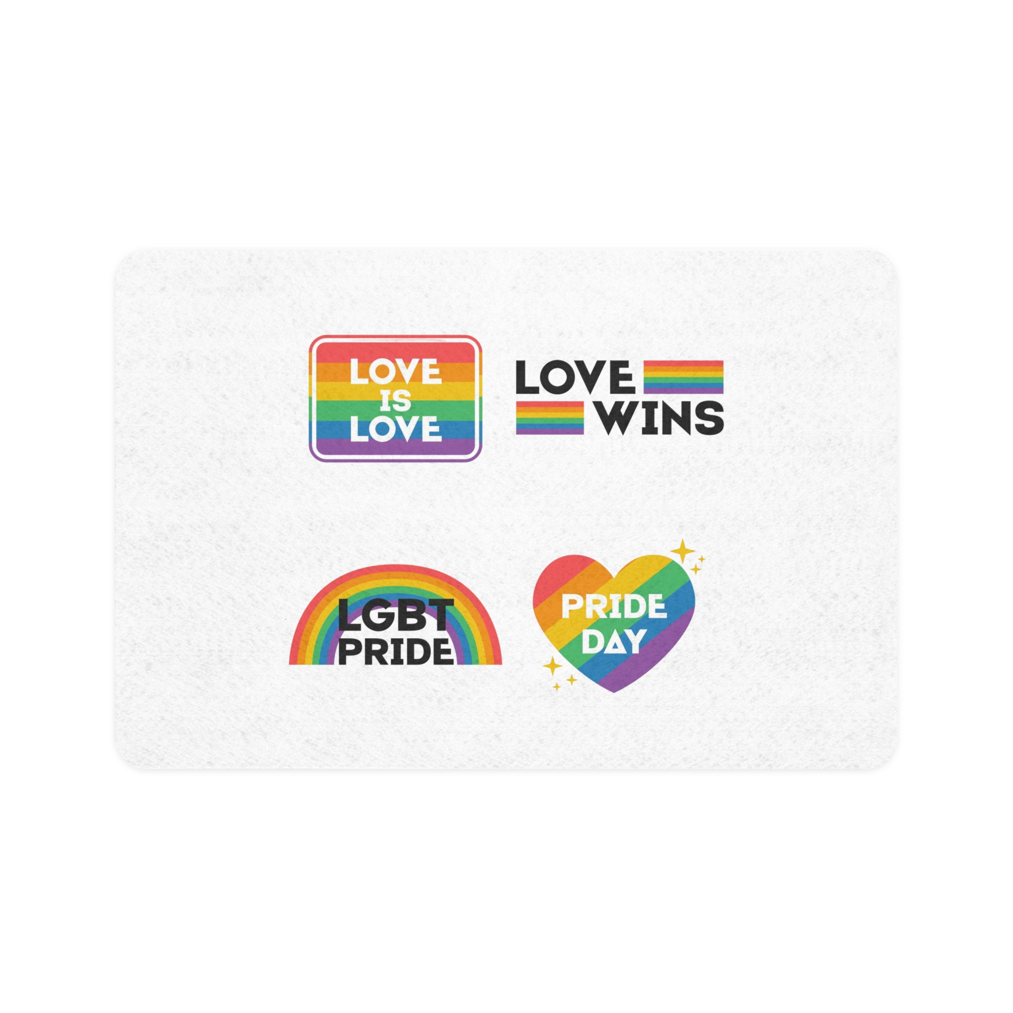 Pride Day Label Collection Design Pet Food Mat 12x18