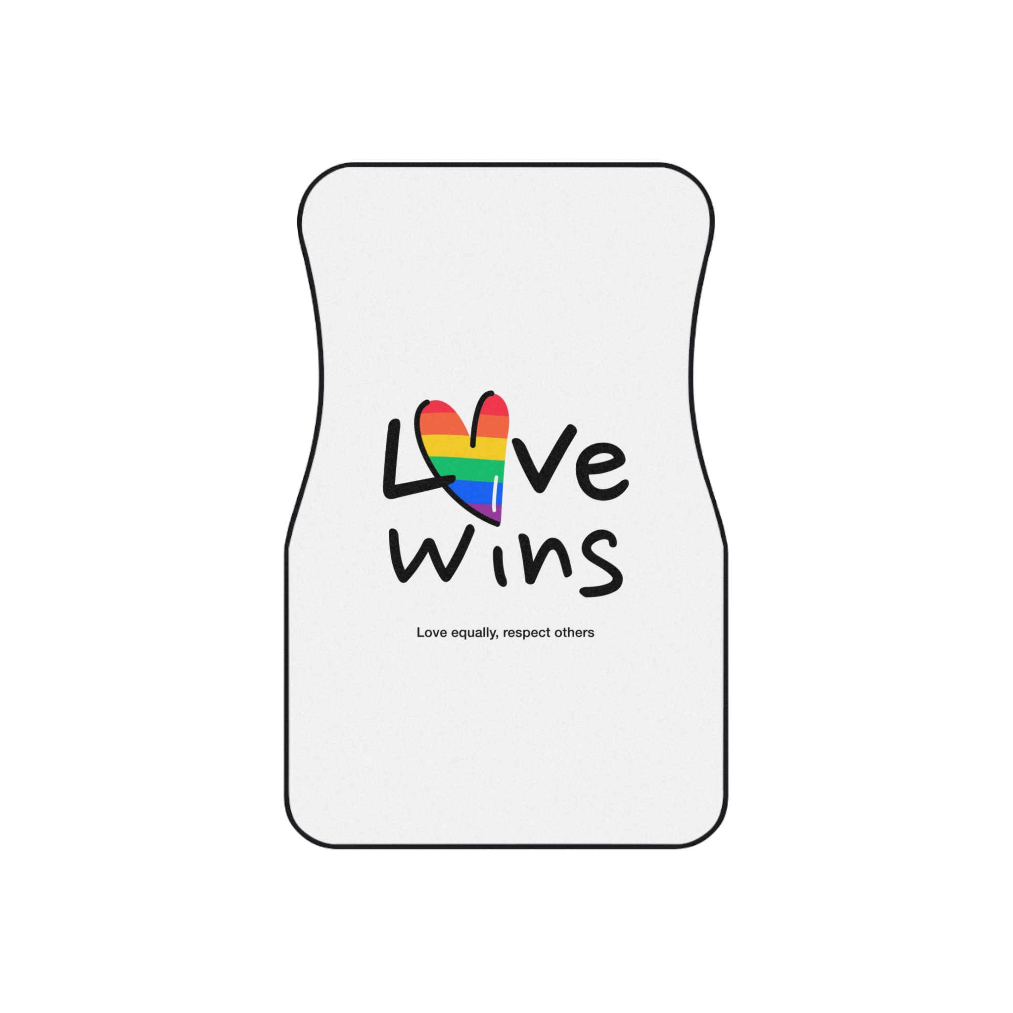 Love Letter Pride Rainbow Lettering Text Writing Pattern Freedom Love Heart Homo Colors Flag Parade(2) (1) Car Mats Set Of 4 - Image 2