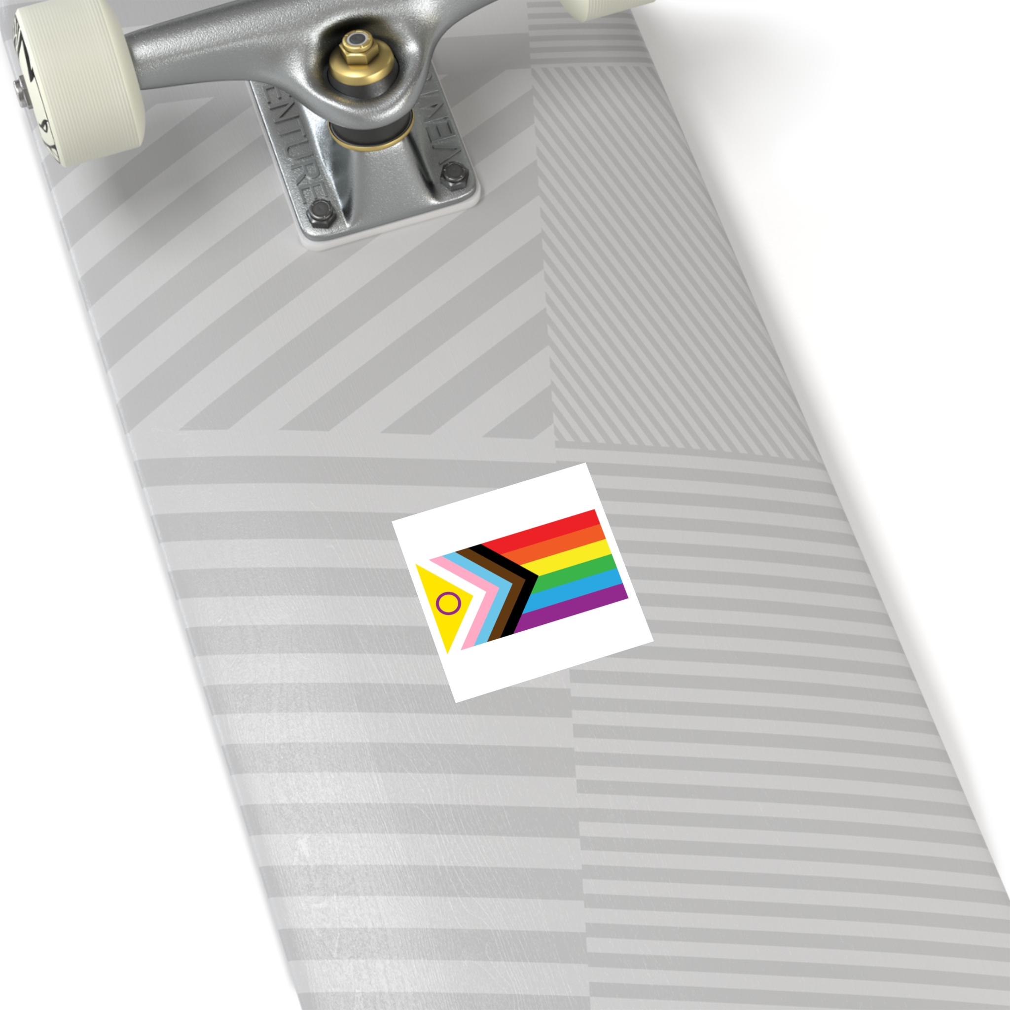 Intersex Inclusive Progress Pride Flag Laminate Stickers Square - Image 12