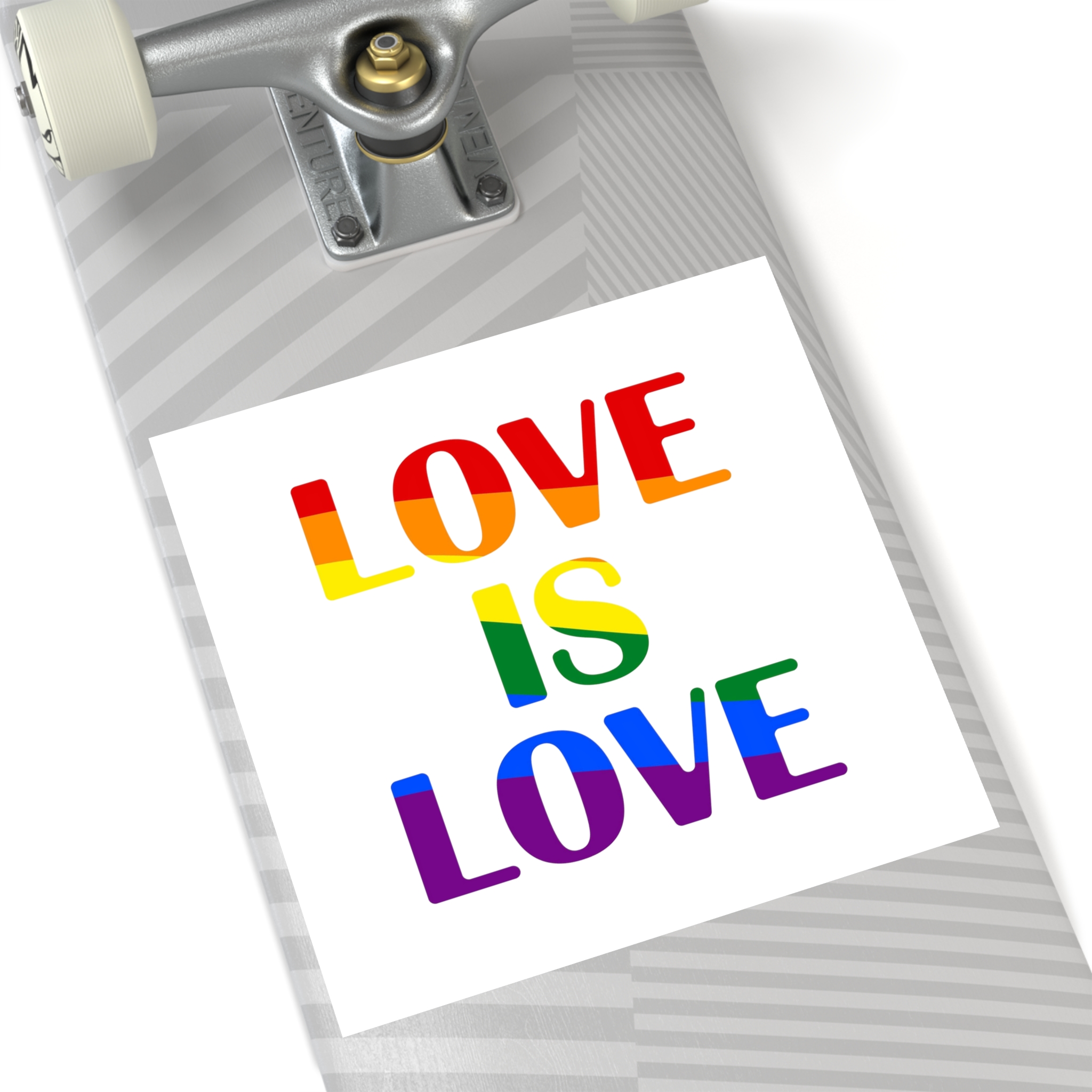 Love Is Love With Rainbow Colors Slogan Typography Banner Laminate Stickers Square - Image 80