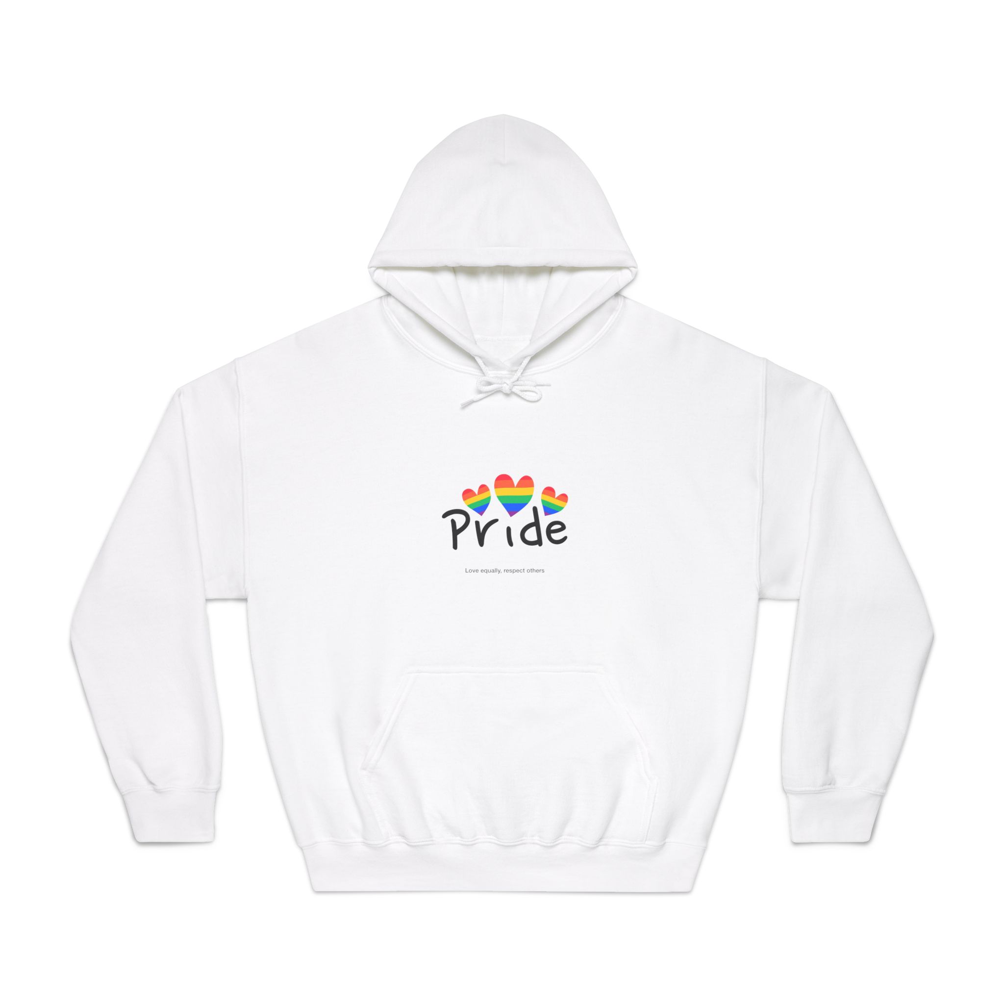 Love Letter Pride Rainbow Lettering Text Writing Pattern Freedom Love Heart Homo Colors Flag Parade(2) Unisex Dryblend Hooded Sweatshirt