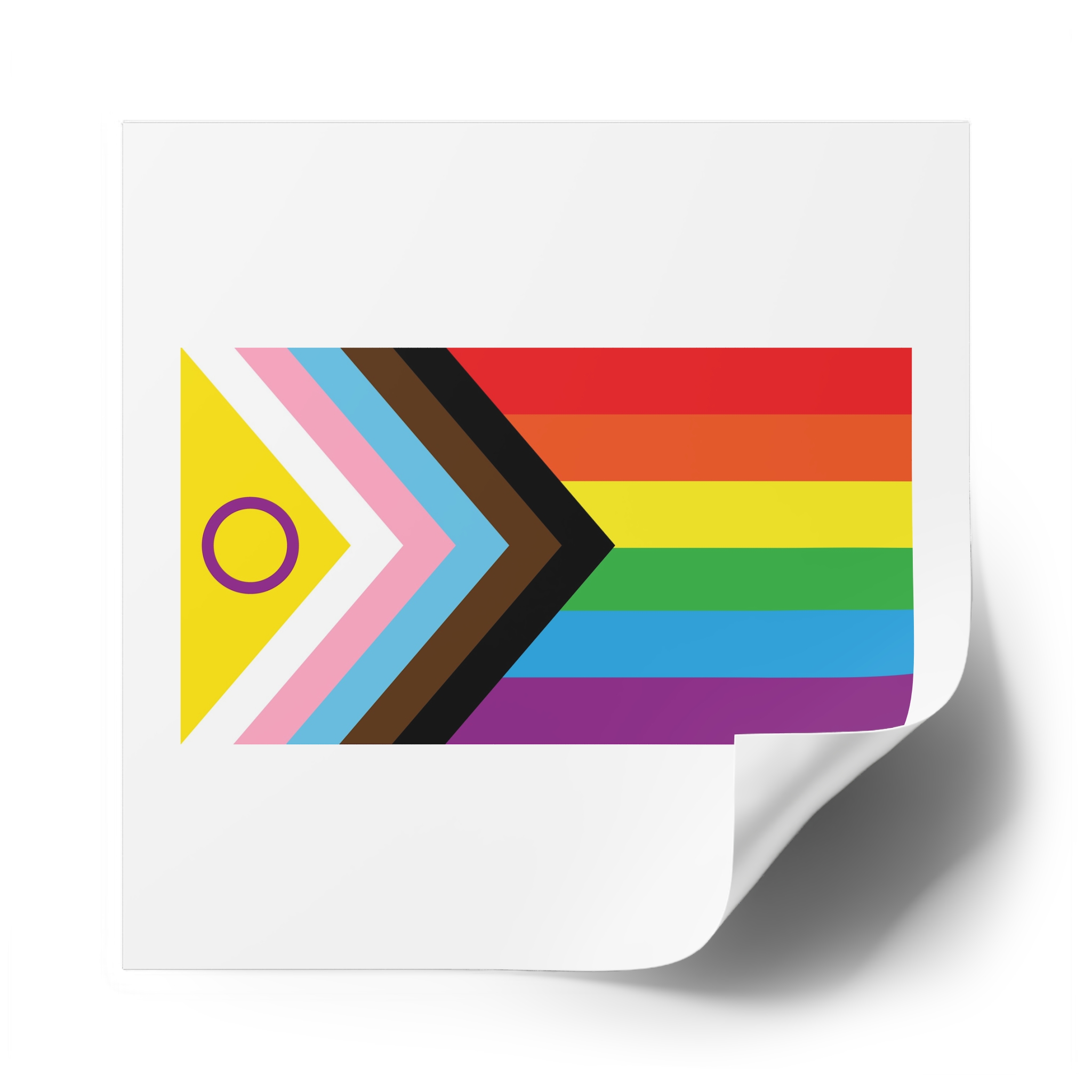 Intersex Inclusive Progress Pride Flag Laminate Stickers Square - Image 54