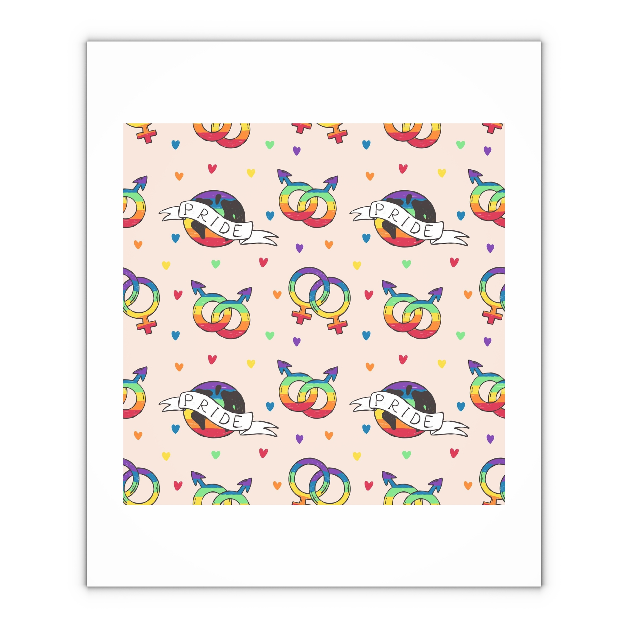 Rainbow Pride Seamless Pattern With Love Symbols Hand Drawn Style Gift Wrapping Paper Sheets 1pc - Image 4