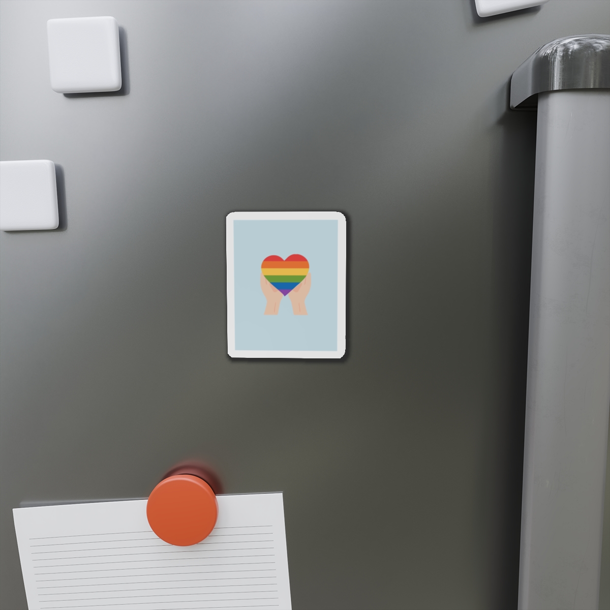 Pride Lgbt Card Support Love Poster That Says Rainbow Heart It Die Cut Magnets - Image 5