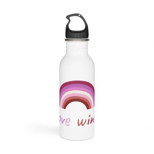 Colorful Rainbow Shape Lesbian Pride Flag Happy Pride Day Lgbtqia Community Pride Month Vector Hand Stainless Steel Water Bottle