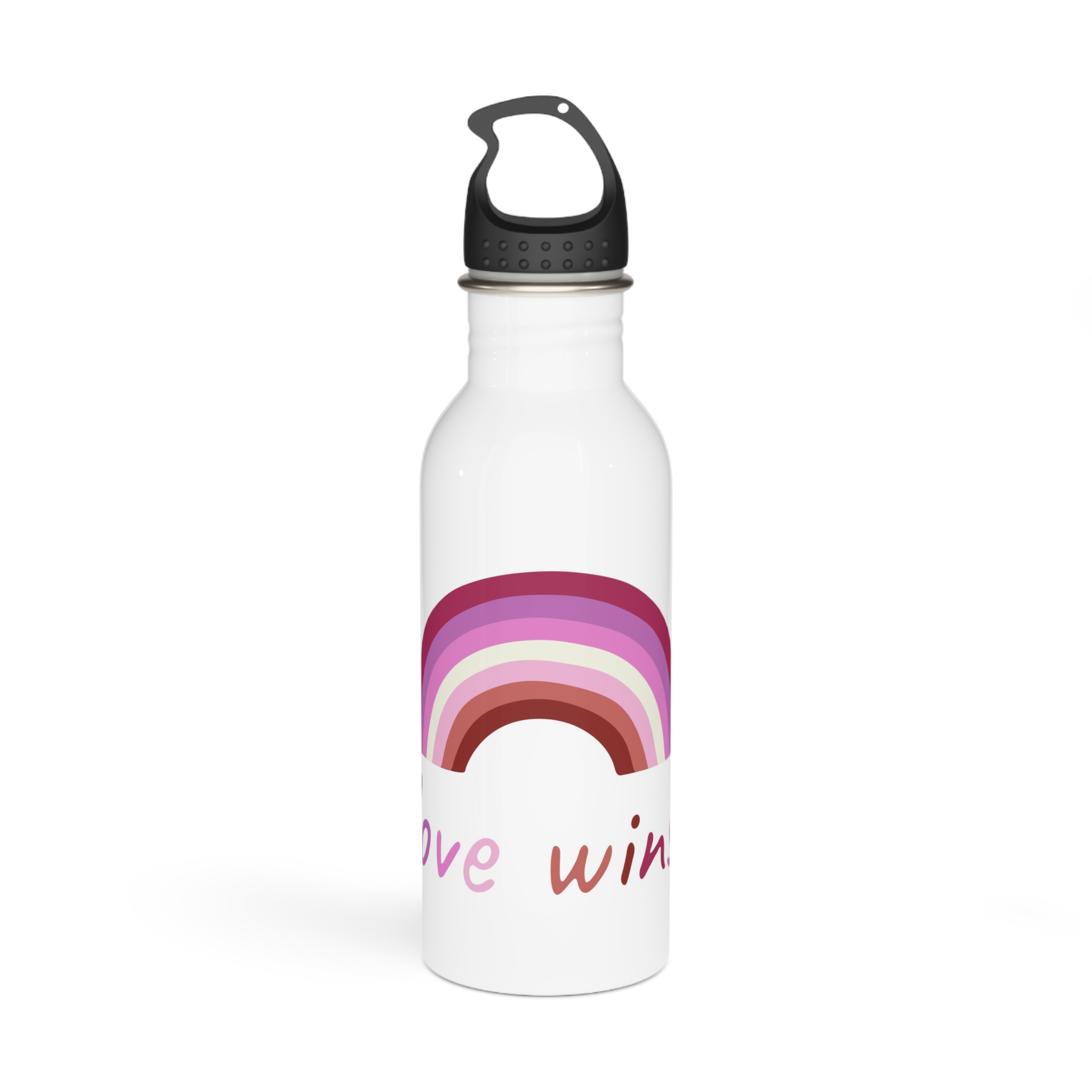 Colorful Rainbow Shape Lesbian Pride Flag Happy Pride Day Lgbtqia Community Pride Month Vector Hand Stainless Steel Water Bottle