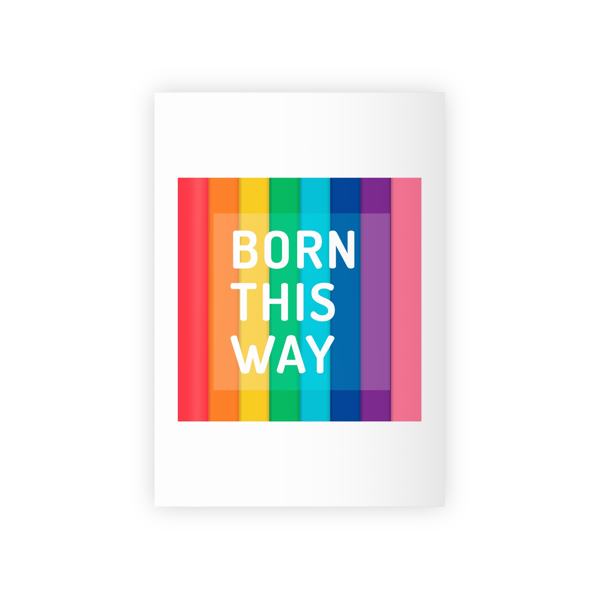 Colorful Rainbow Colored Background With Words Born This Way Gift Wrapping Paper Rolls 1pc