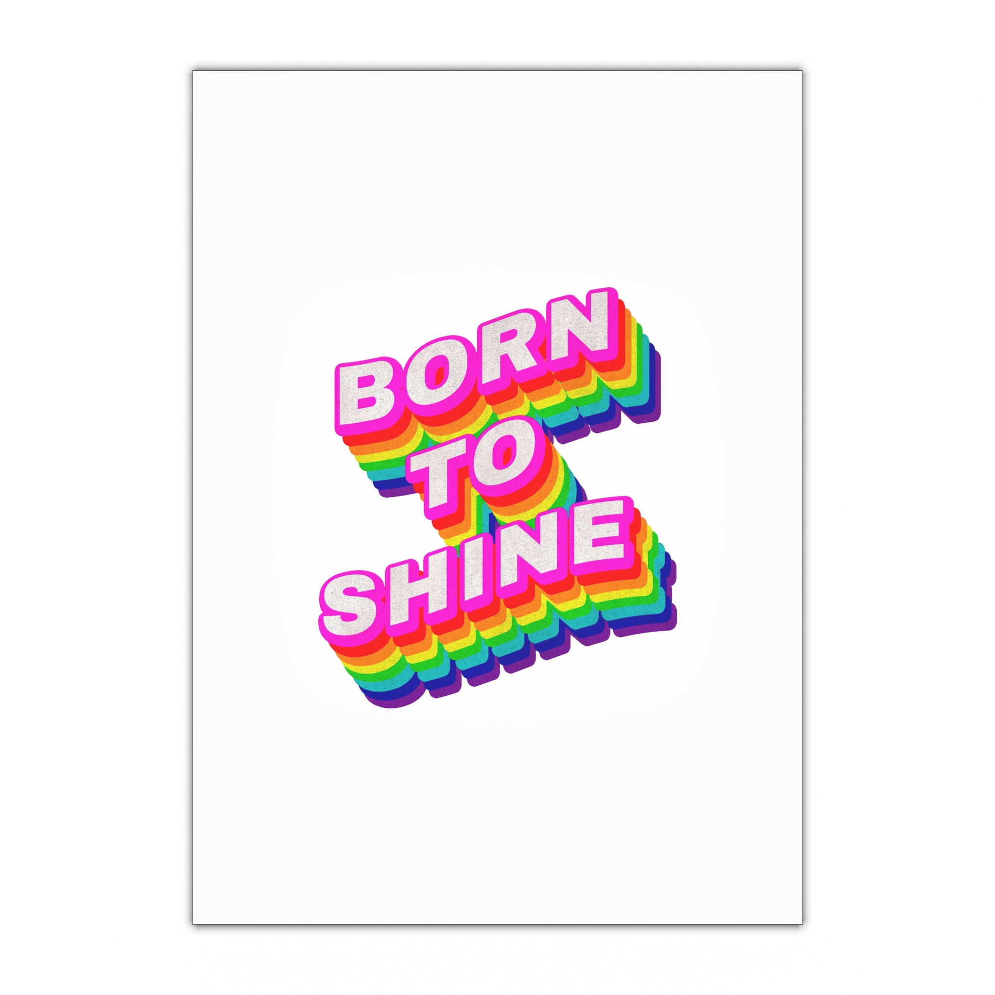 Rainbow Word Born Shine Typography Design Element Gift Wrapping Paper Sheets 1pc