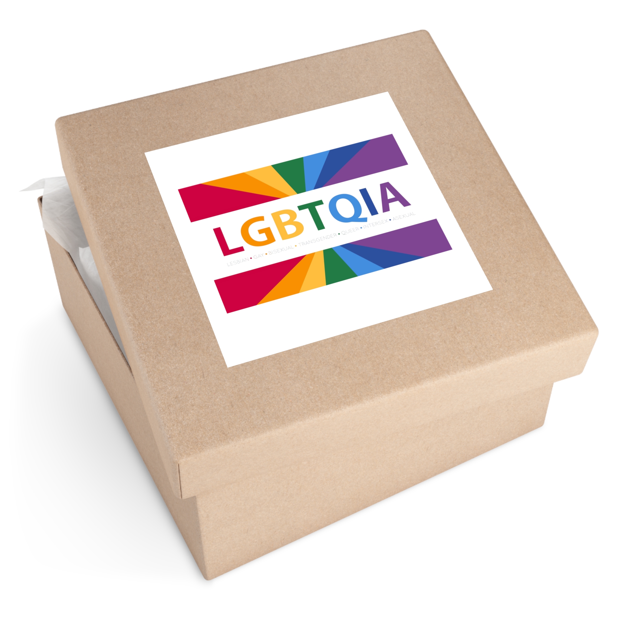 Lgbtqia Text Banner With Rainbow Background Lgbtqia Typography With Lgbt Gay Pride Flag Colours Laminate Stickers Square - Image 59