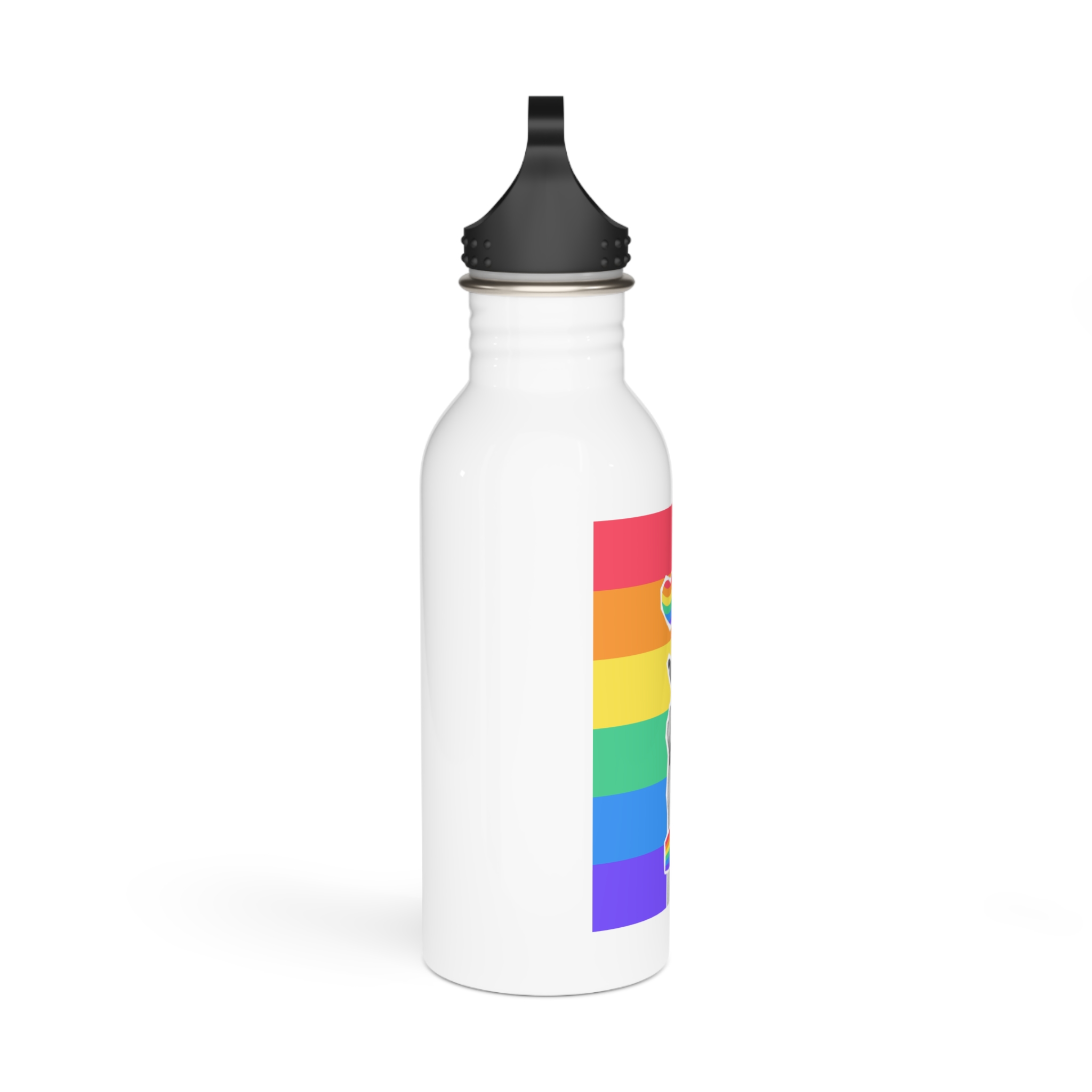 Lgbtq Trendy Retro Collage Halftone Hands Stainless Steel Water Bottle - Image 2