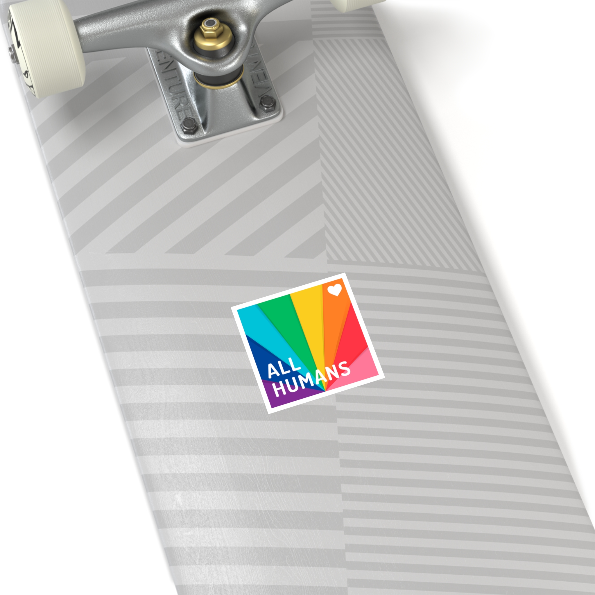 Rainbow Colored Background With All Humans Concept Pride Month Laminate Stickers Square - Image 12