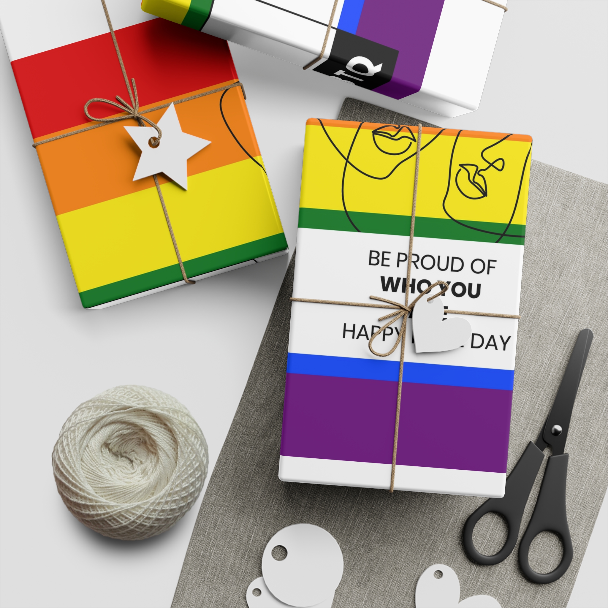 Lgbtq Pride Month Celebration Banner Poster Card Design Vector Illustration Gift Wrapping Paper Sheets 1pc - Image 2