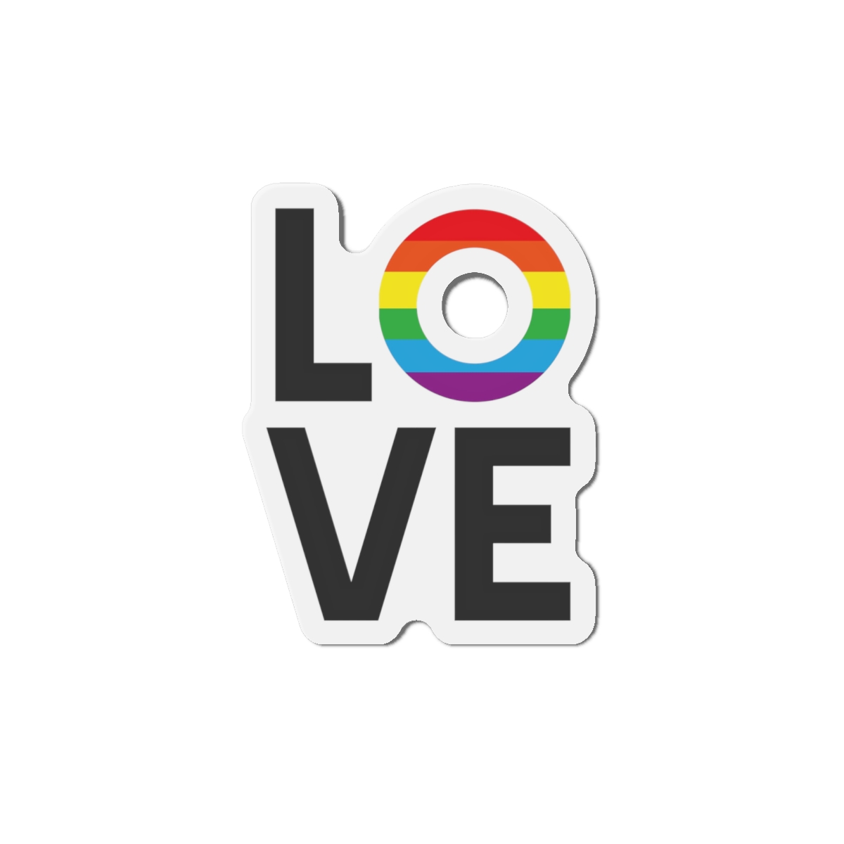 Vector Flat Lgbt Rainbow Flag Love Lettering Die Cut Magnets - Image 10