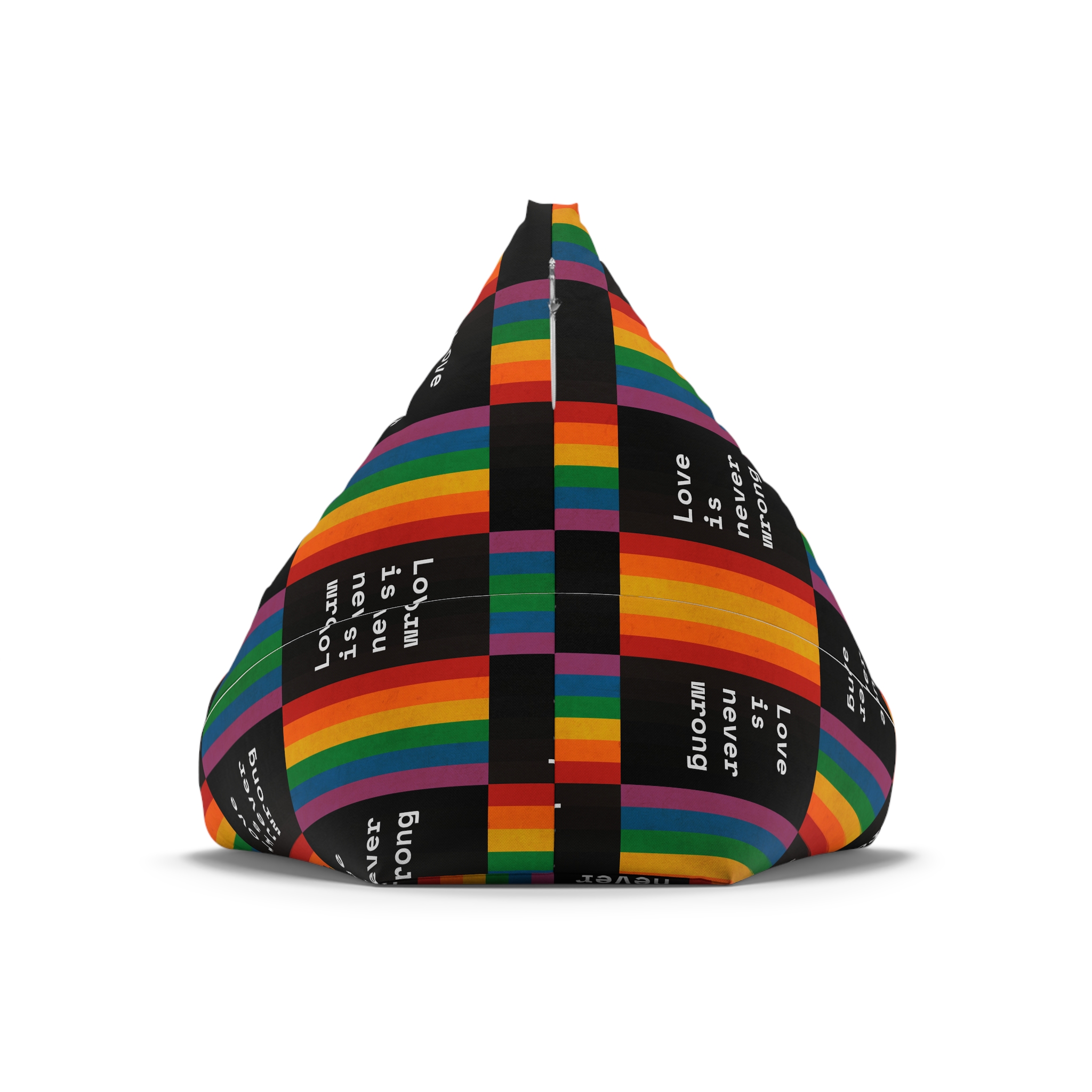 Rainbow With Love Is Never Wrong Concept Pride Month Bean Bag Chair Cover - Image 6