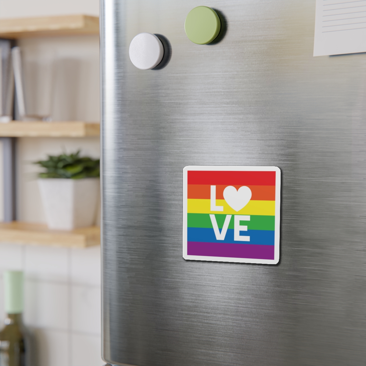 Love Lgbt Heart Squere White Die Cut Magnets - Image 6