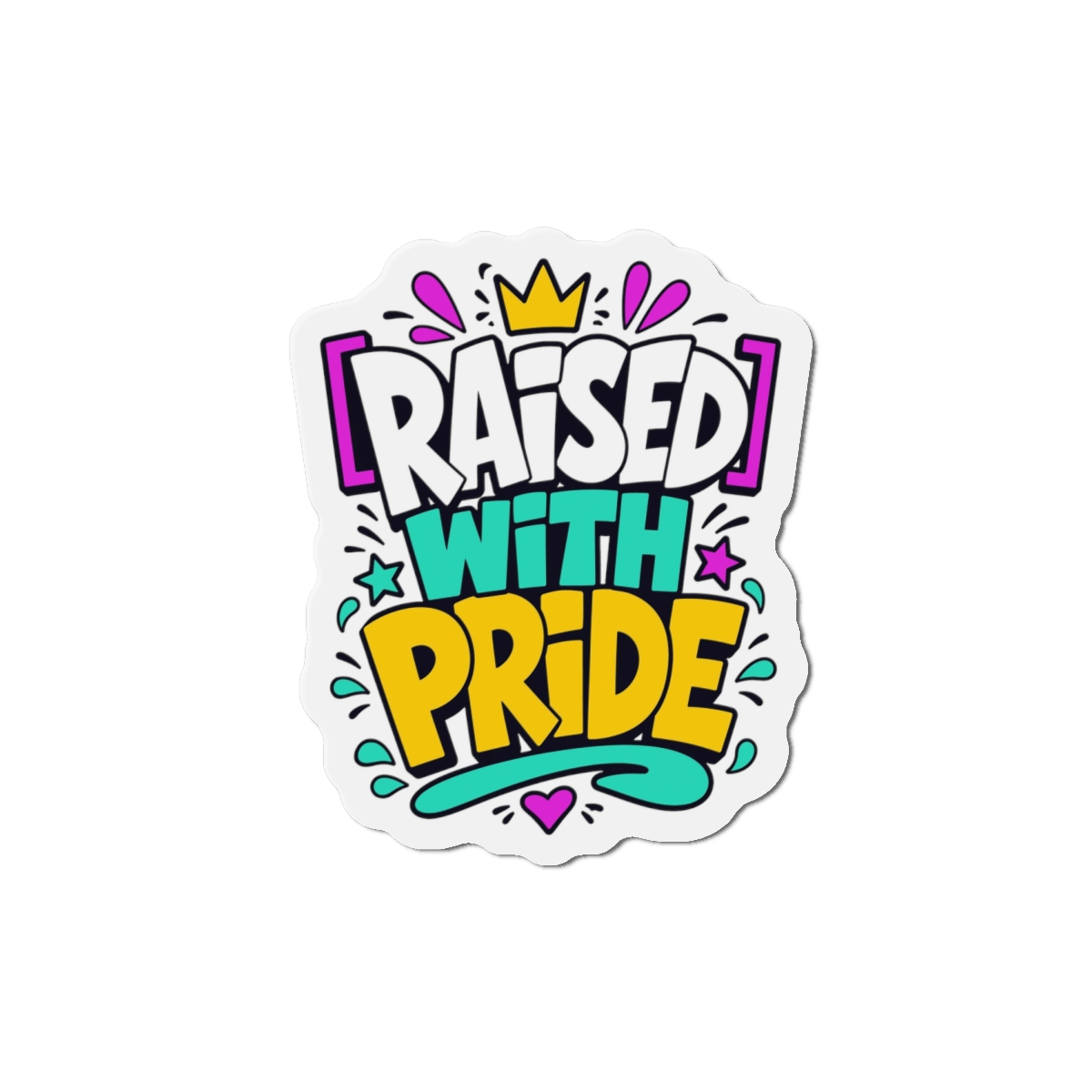 Raised With Pride Text Effect Die Cut Magnets - Image 13