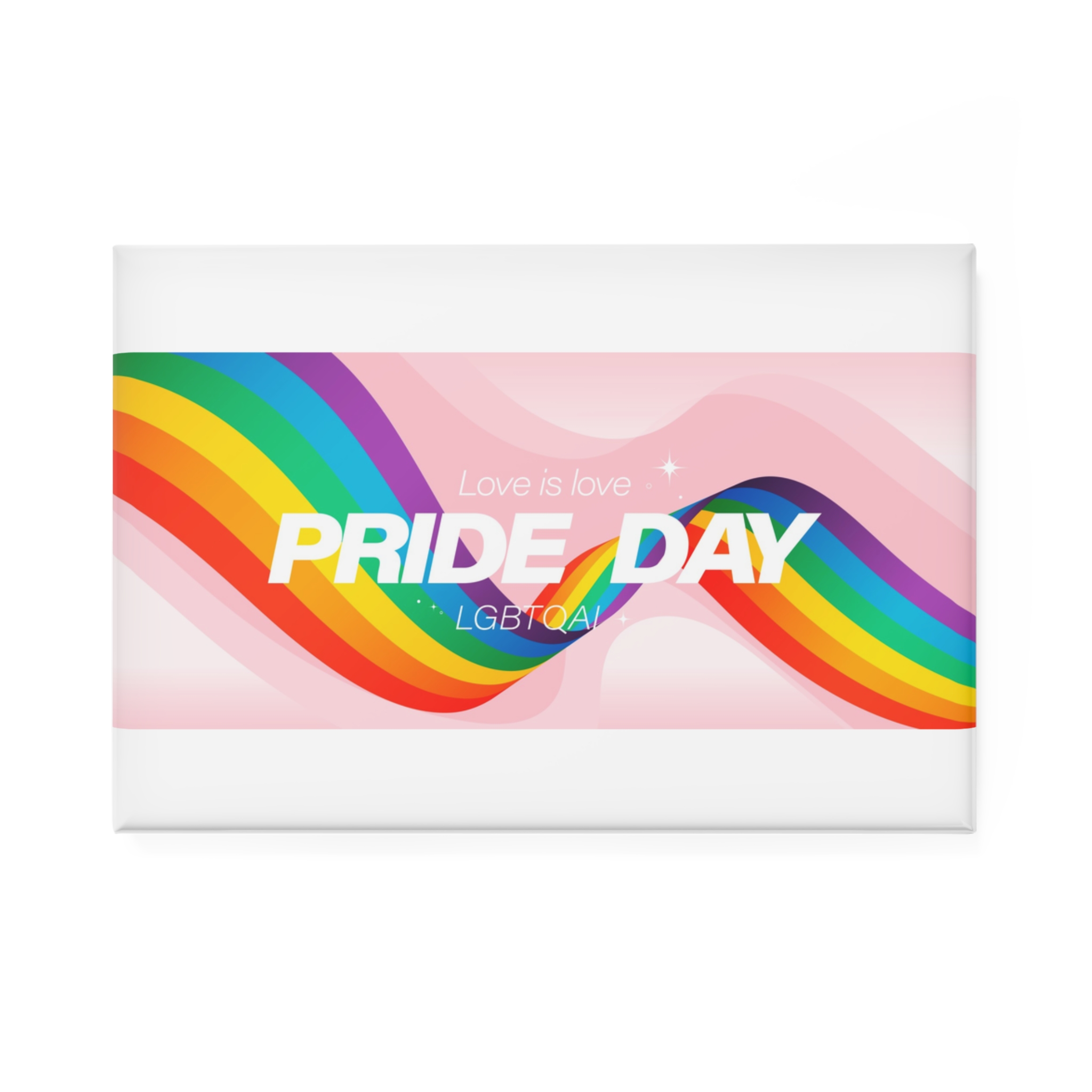 Happy Pride Month Background Vector Lgbtq Community Symbol With Rainbow Pride Flag Heart Design Cele Button Magnet Rectangle 1 And 10 Pcs