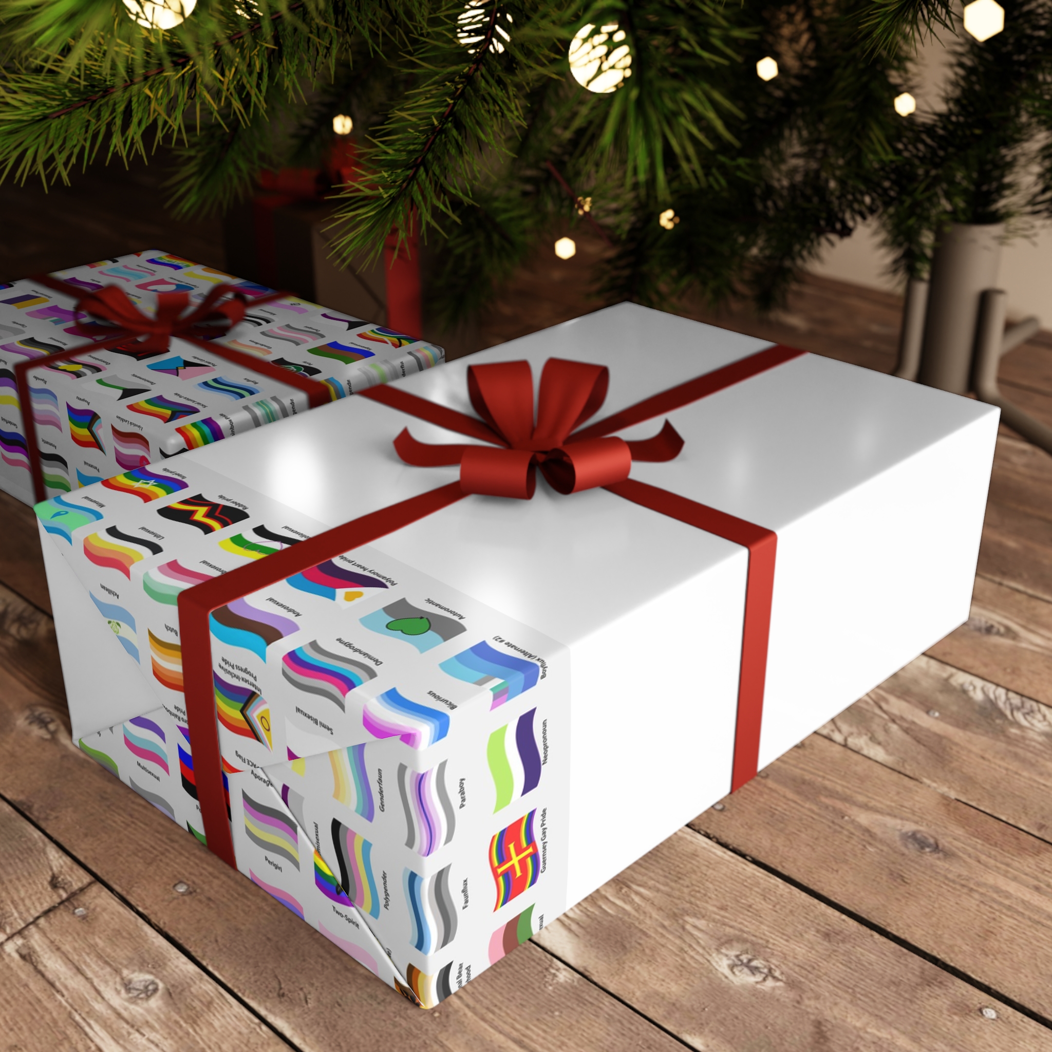 Waving Lgbt Pride Flags Collection Vector Illustration Gift Wrapping Paper Sheets 1pc - Image 3