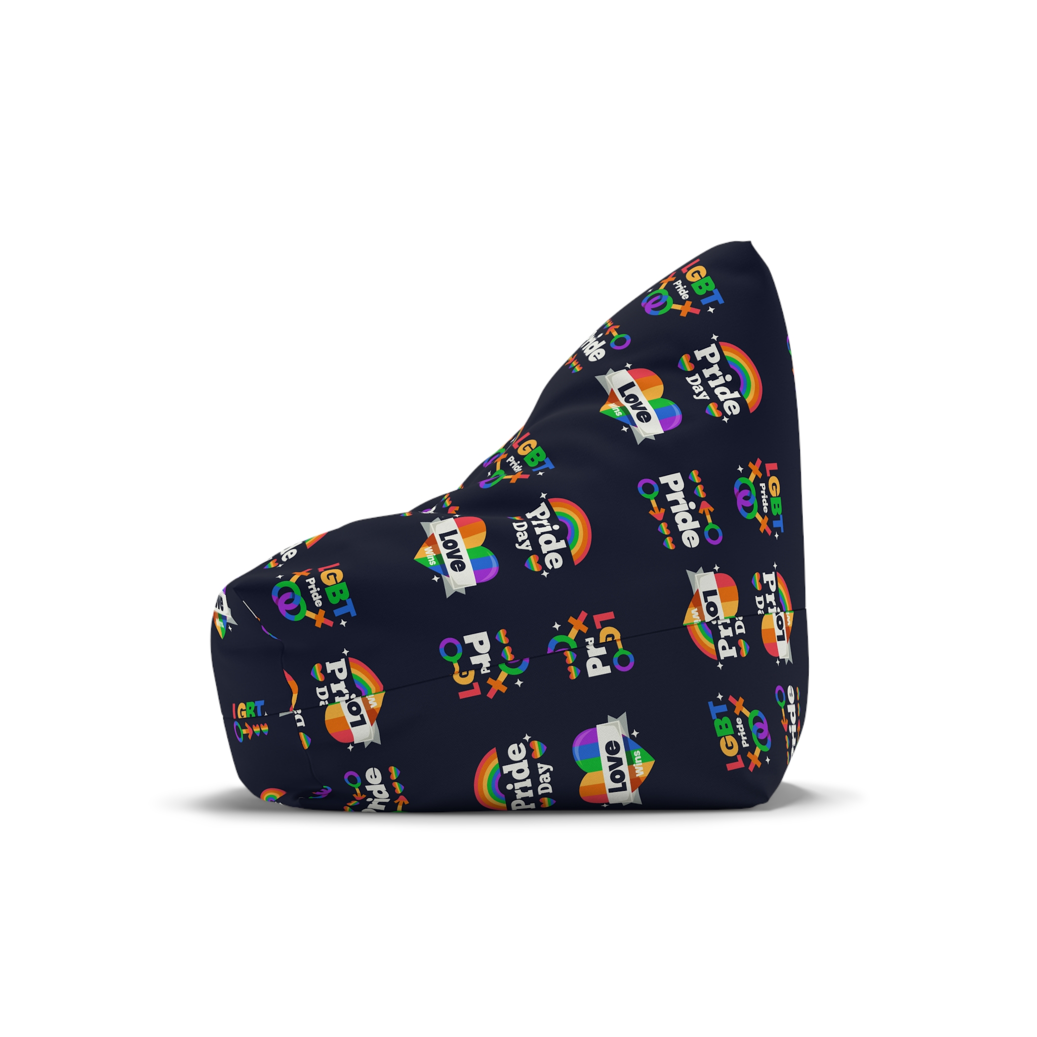 Flat Pride Day Badge Collection 3 Bean Bag Chair Cover - Image 4