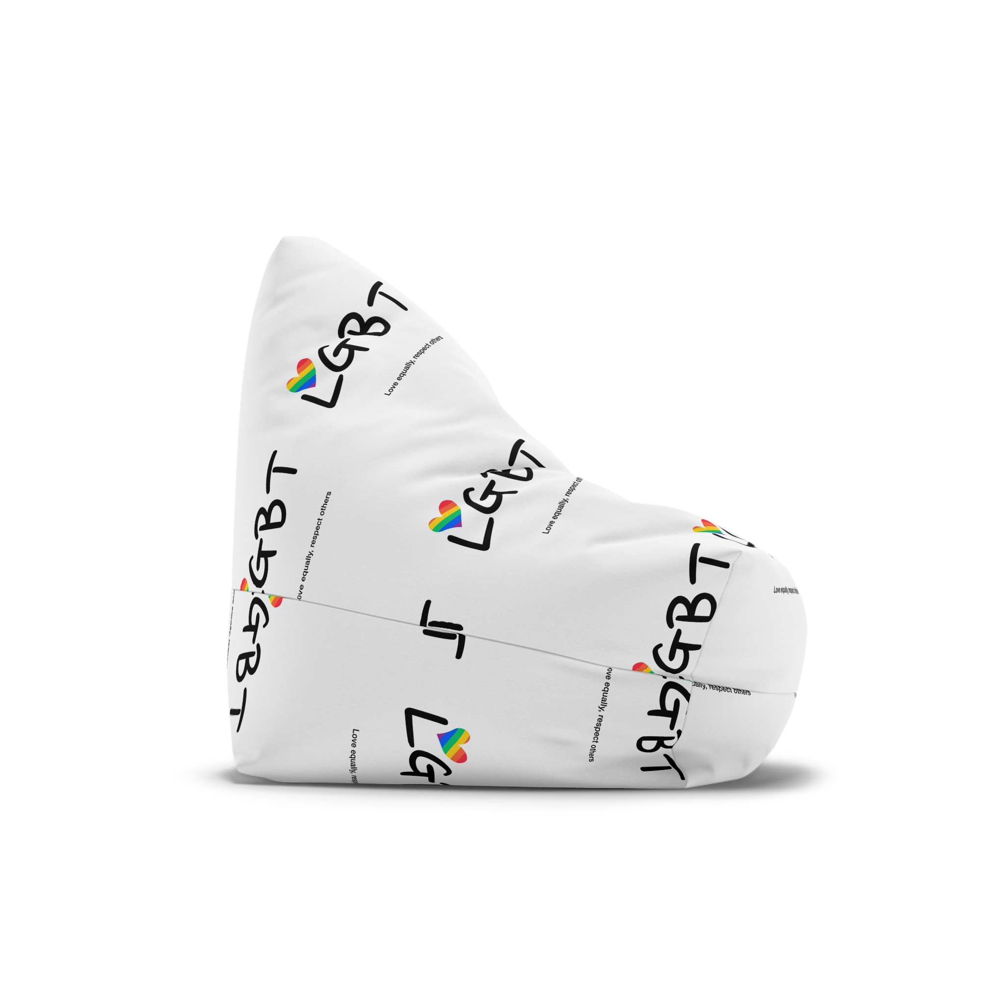 Love Letter Pride Rainbow Lettering Text Writing Pattern Freedom Love Heart Homo Colors Flag Parade(3) Bean Bag Chair Cover - Image 3