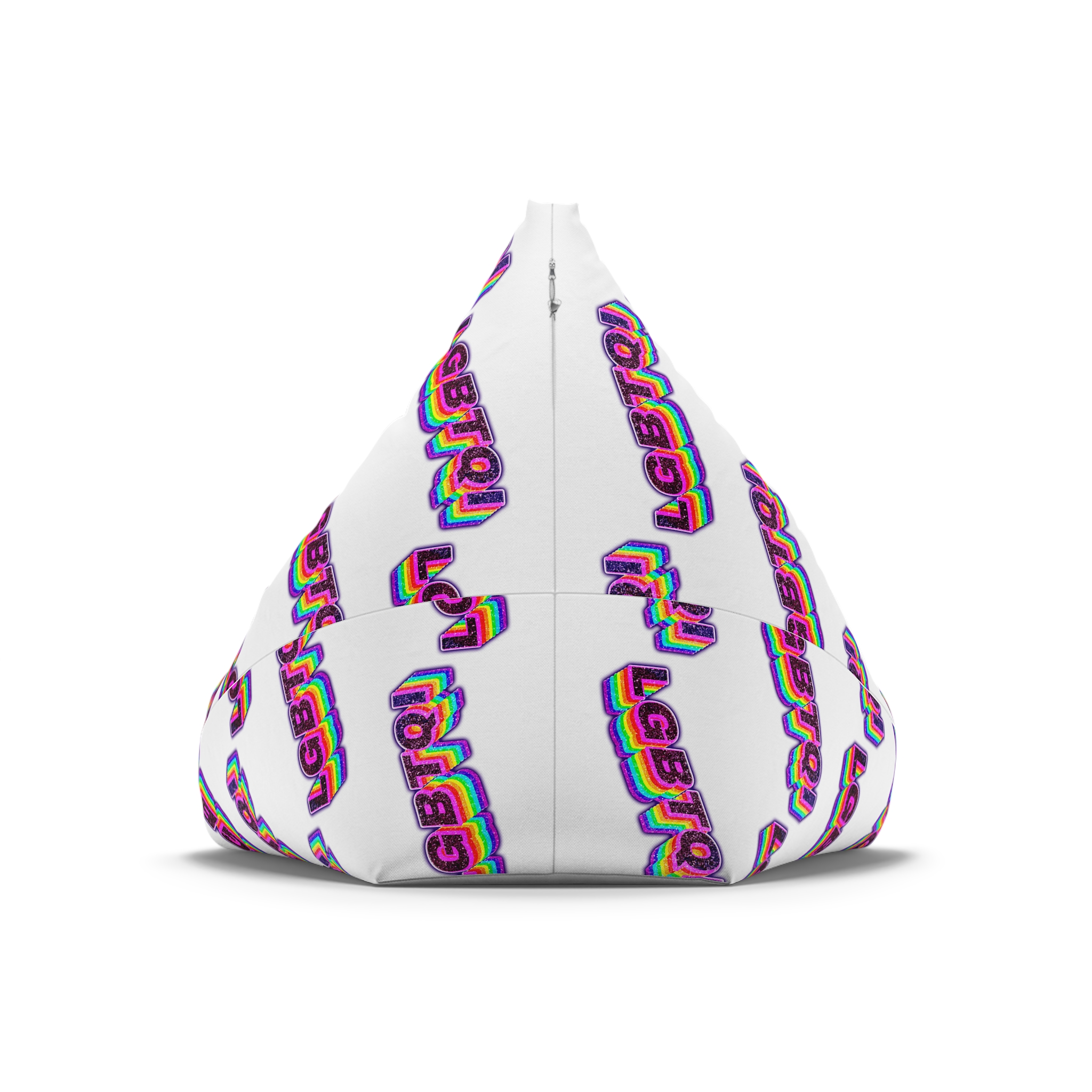 Lgbtqi 3d Word Glitch Png Bean Bag Chair Cover - Image 6