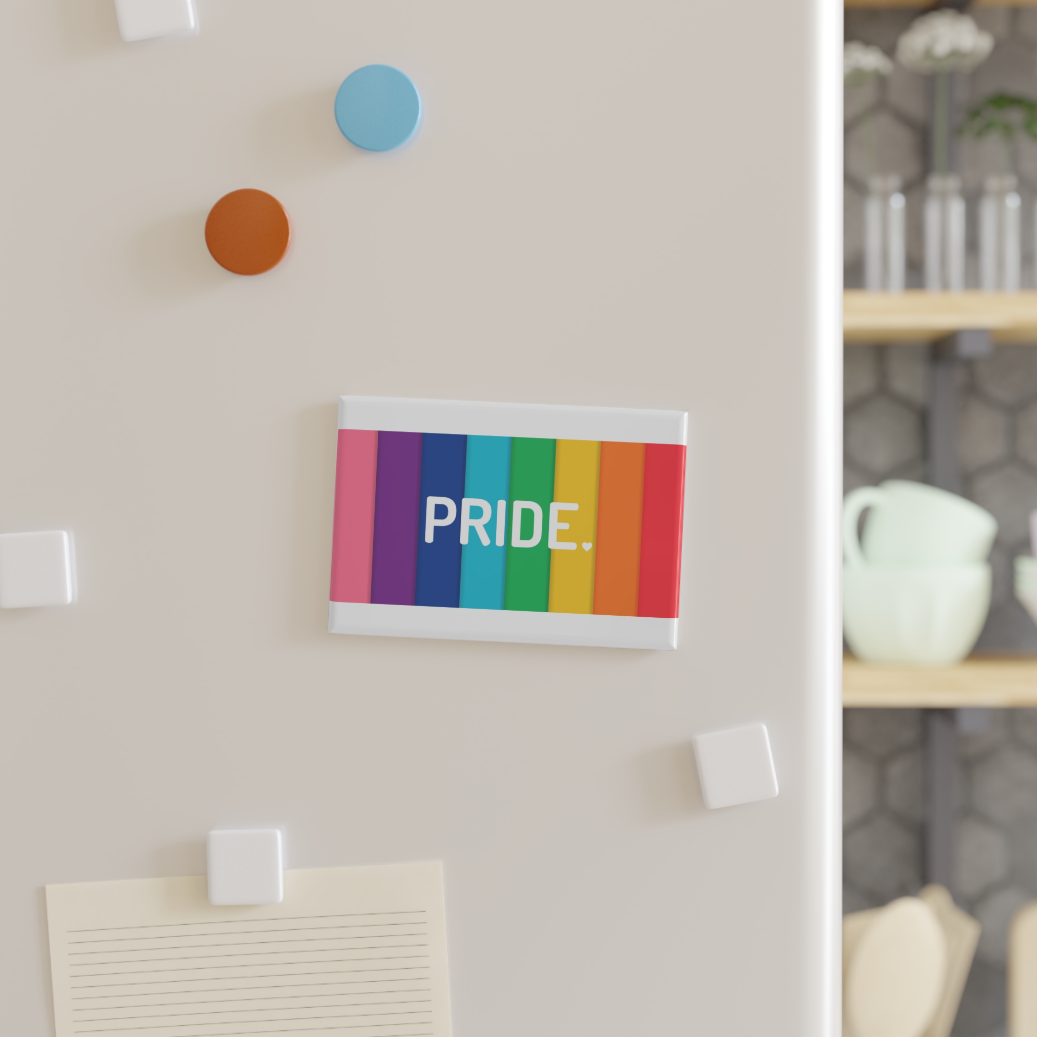 Rainbow Colored Background With Pride Concept Pride Month Button Magnet Rectangle 1 And 10 Pcs - Image 3