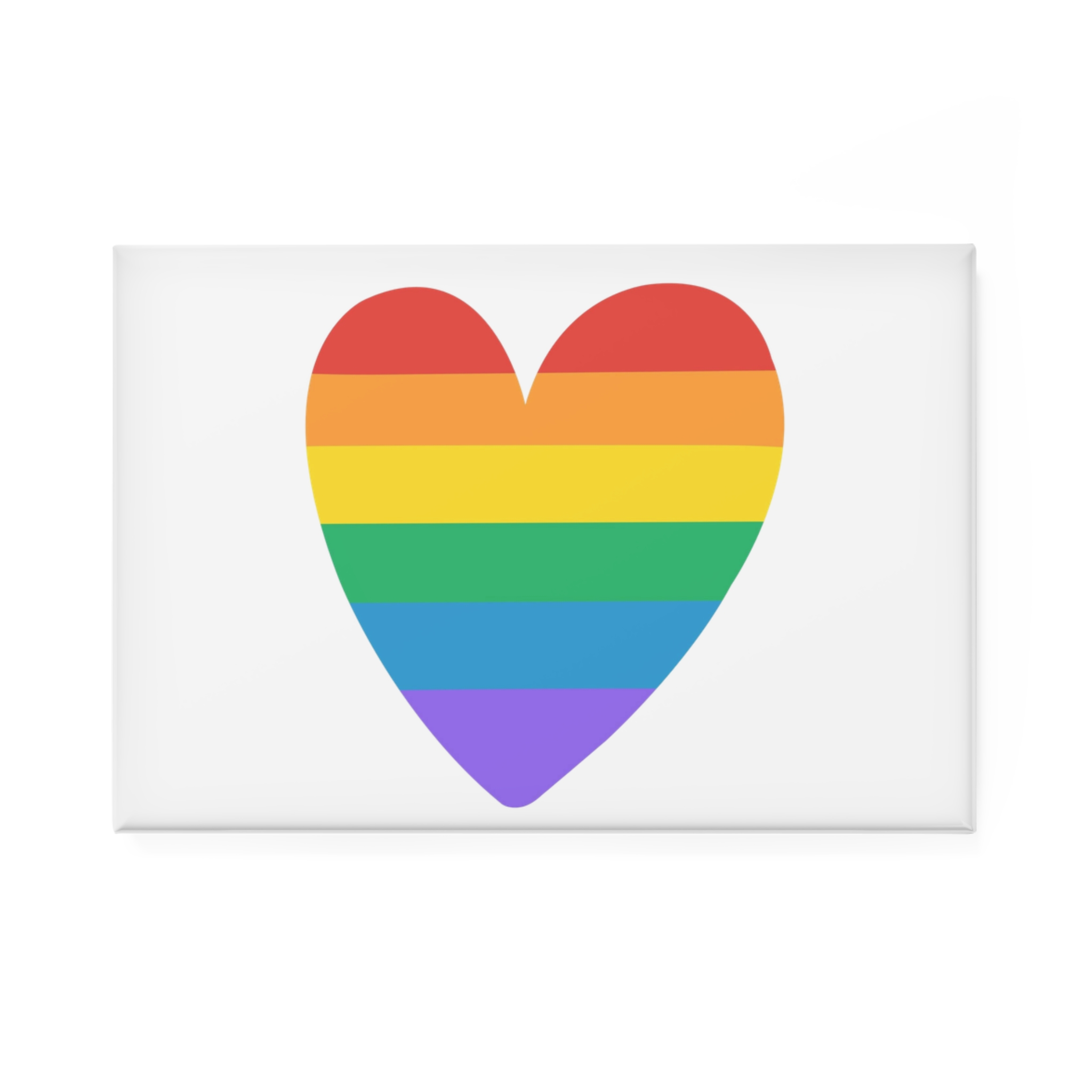 Rainbow Pride Heart Lgbtq Pride Month Celebration Button Magnet Rectangle 1 And 10 Pcs - Image 5