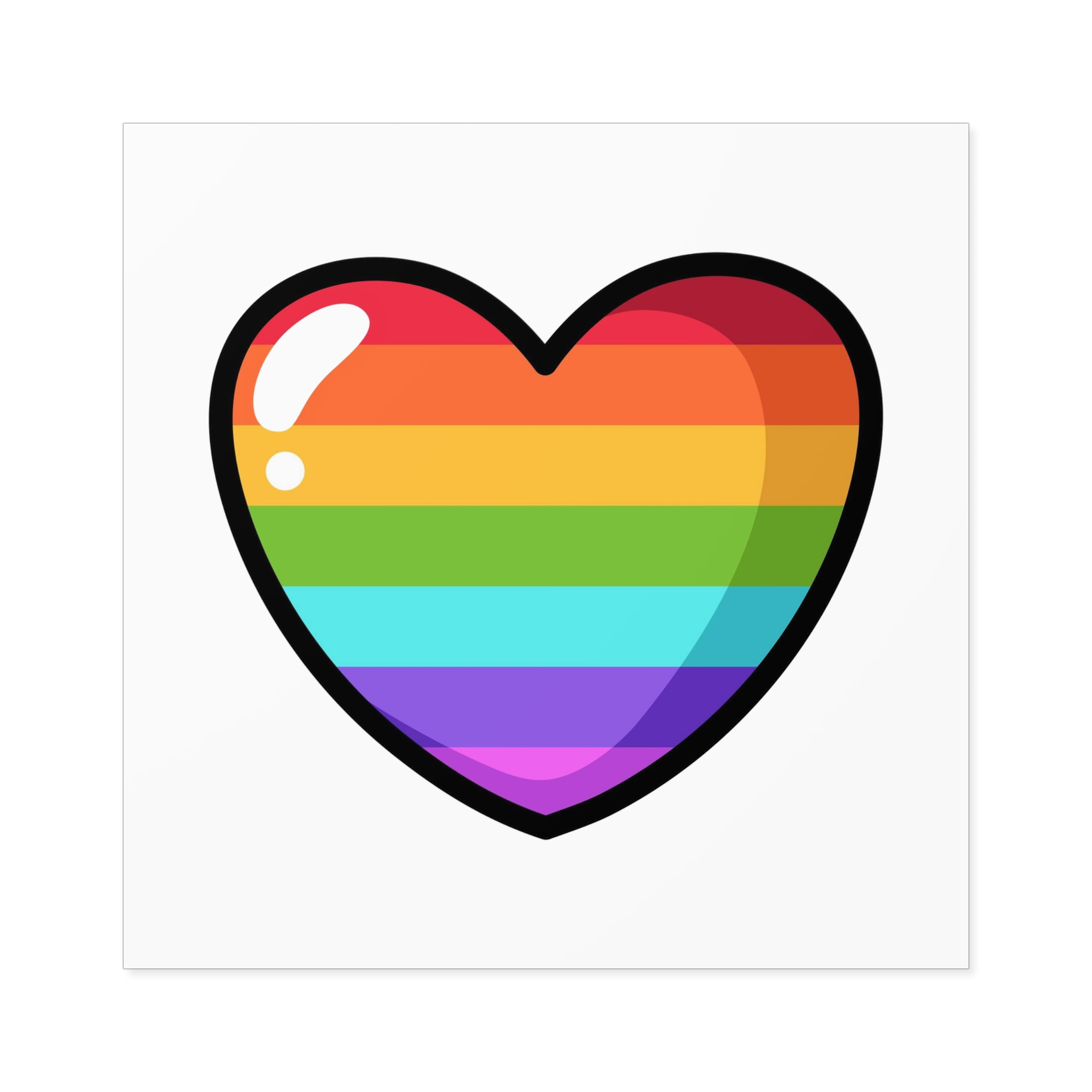 Pride Heart Cartoon Style Laminate Stickers Square - Image 41