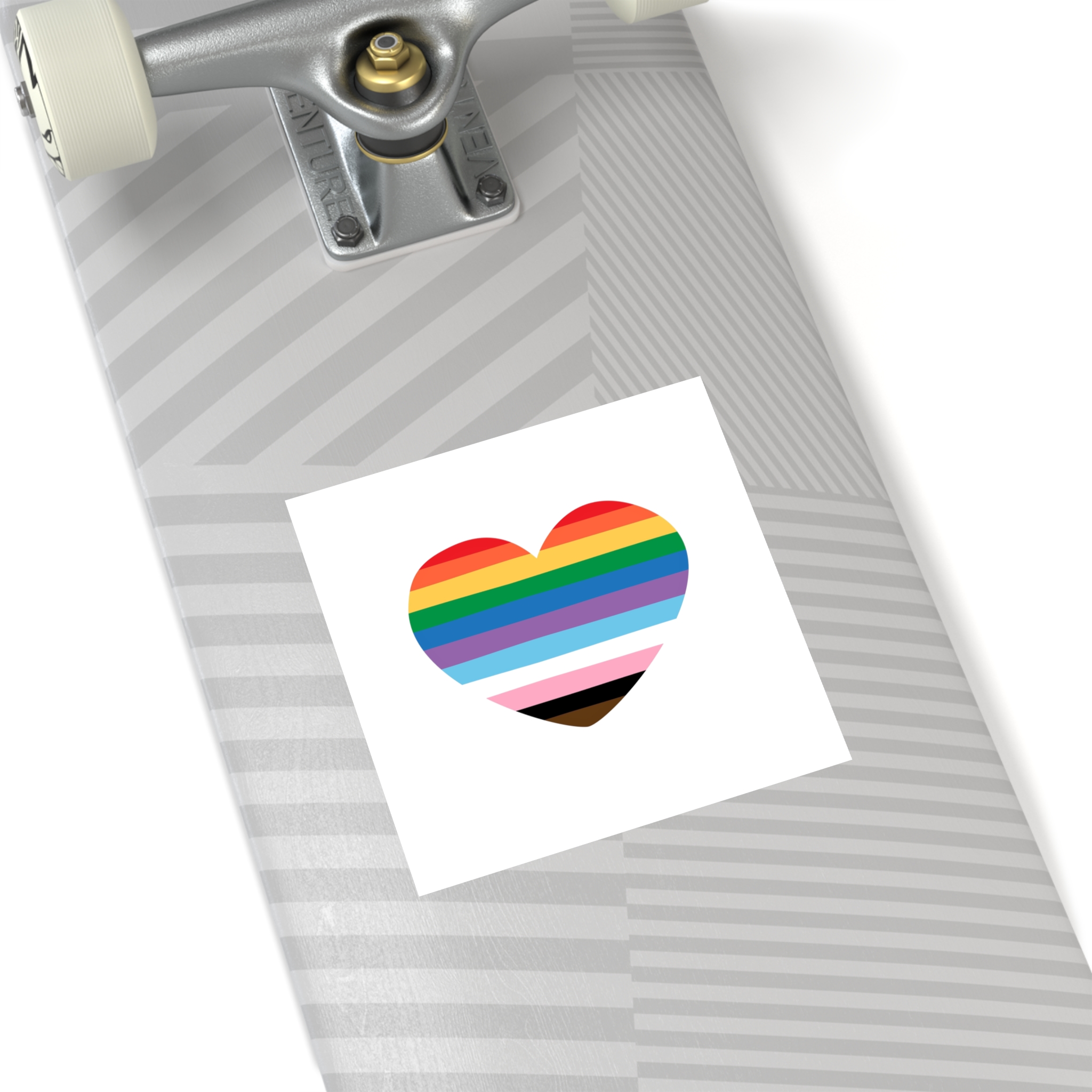 Inclusive Progress Pride Heart Symbol Laminate Stickers Square - Image 36