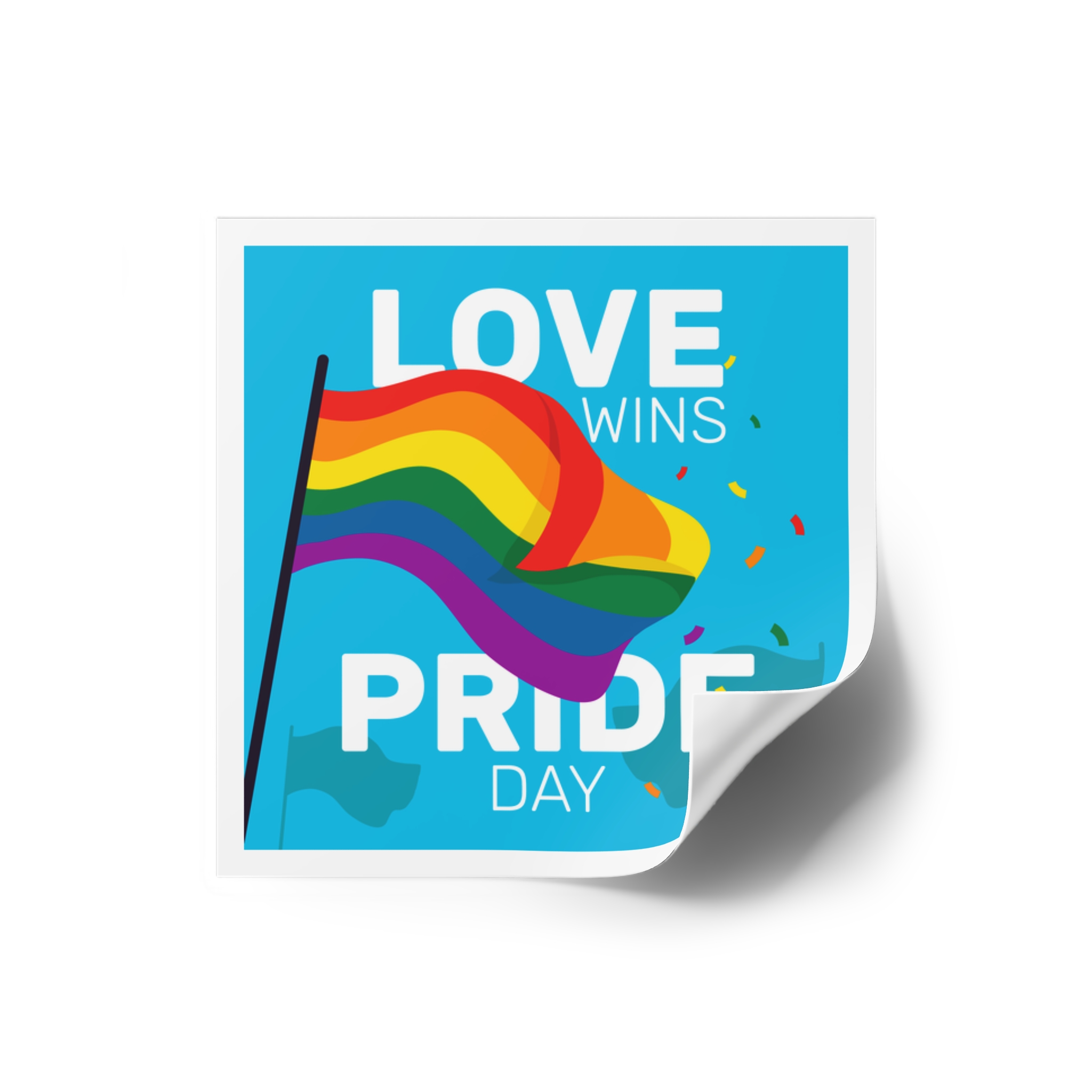 Pride Day Event With Rainbow Flag Laminate Stickers Square - Image 2