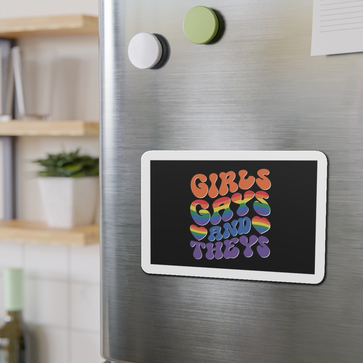 Colorful Poster With Words Girls Theyre Always Theyre Too Much Die Cut Magnets - Image 15