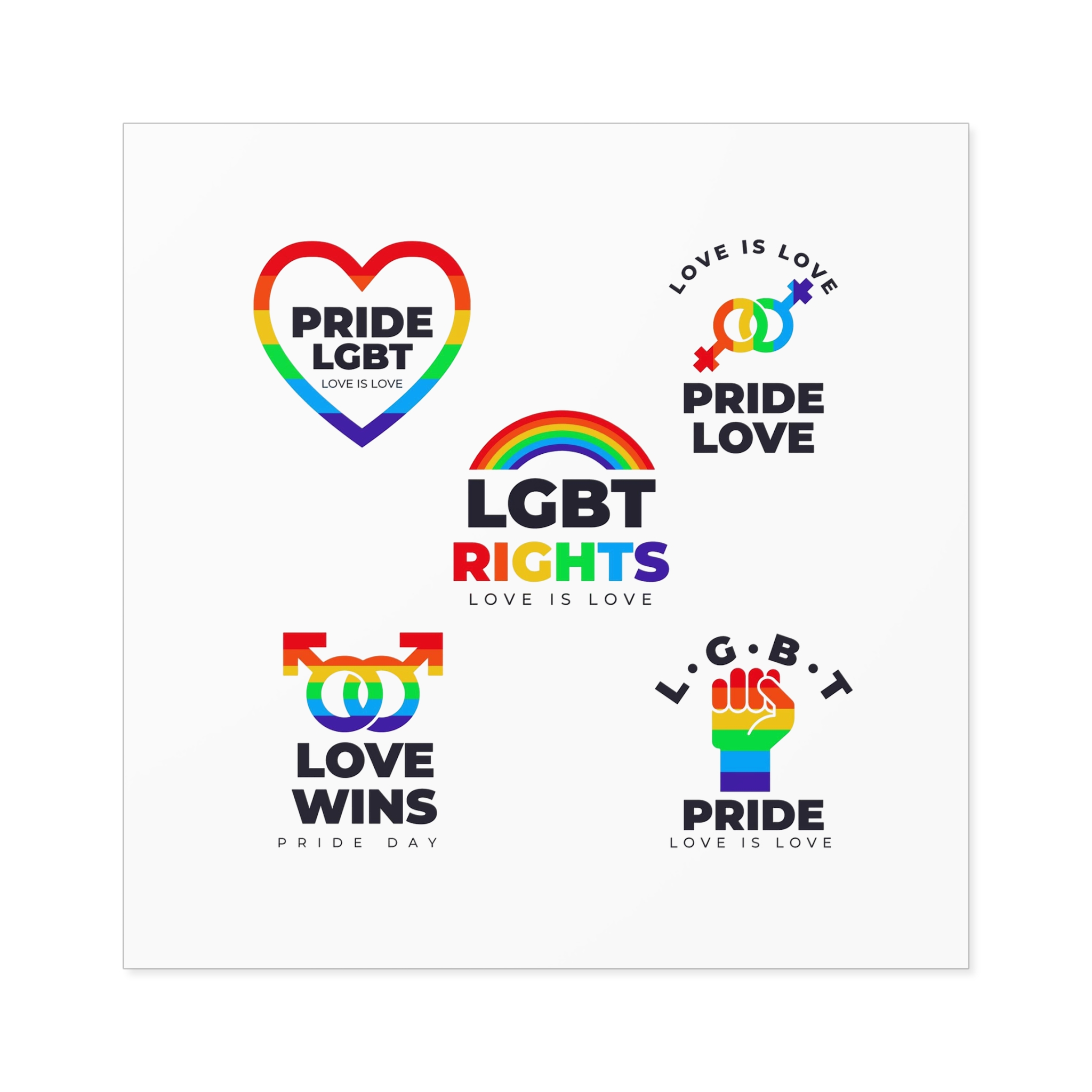 Pride Day Badges Collection Laminate Stickers Square - Image 57