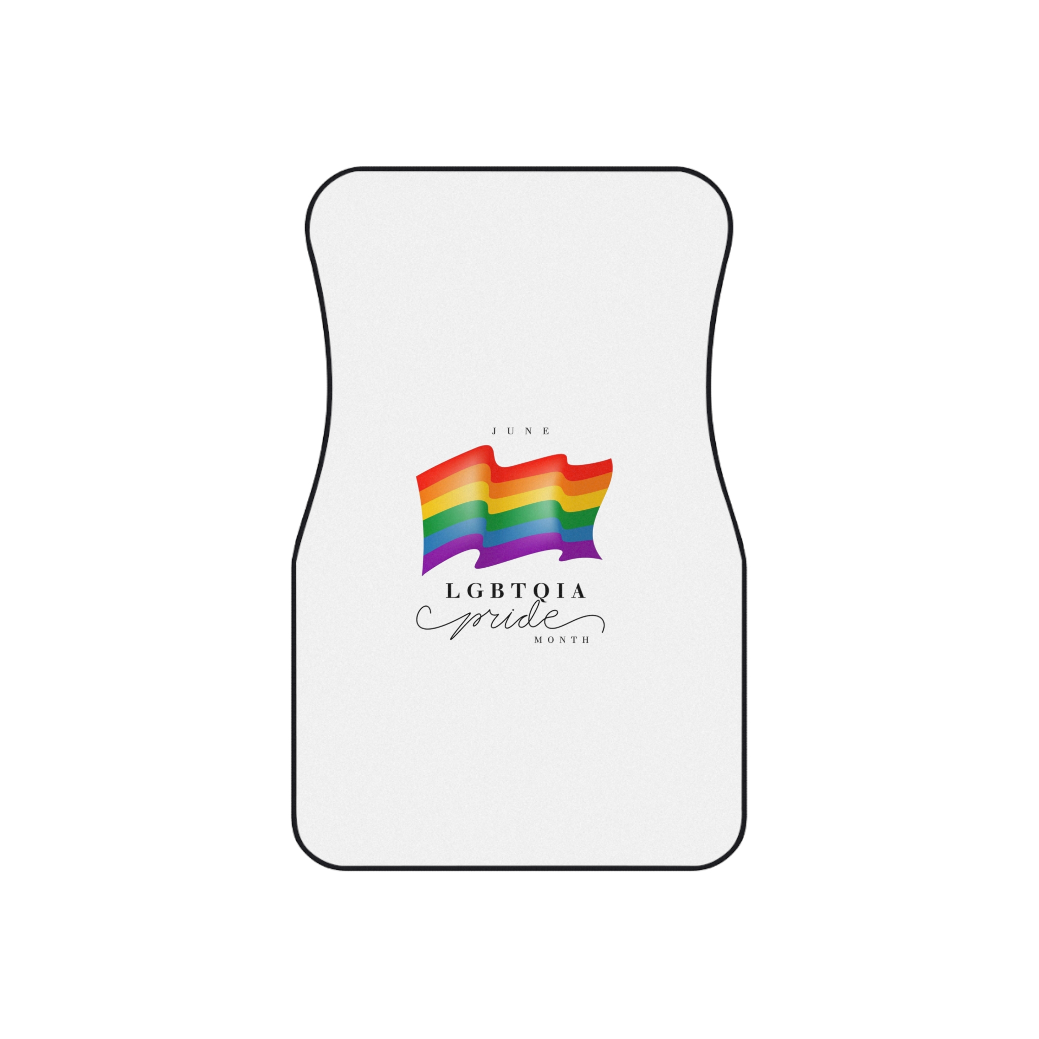 Lgbt Pride Month 2024 Concept Freedom Rainbow Flag With Hearts Gay Parade Vector Car Mats Set Of 4 - Image 2