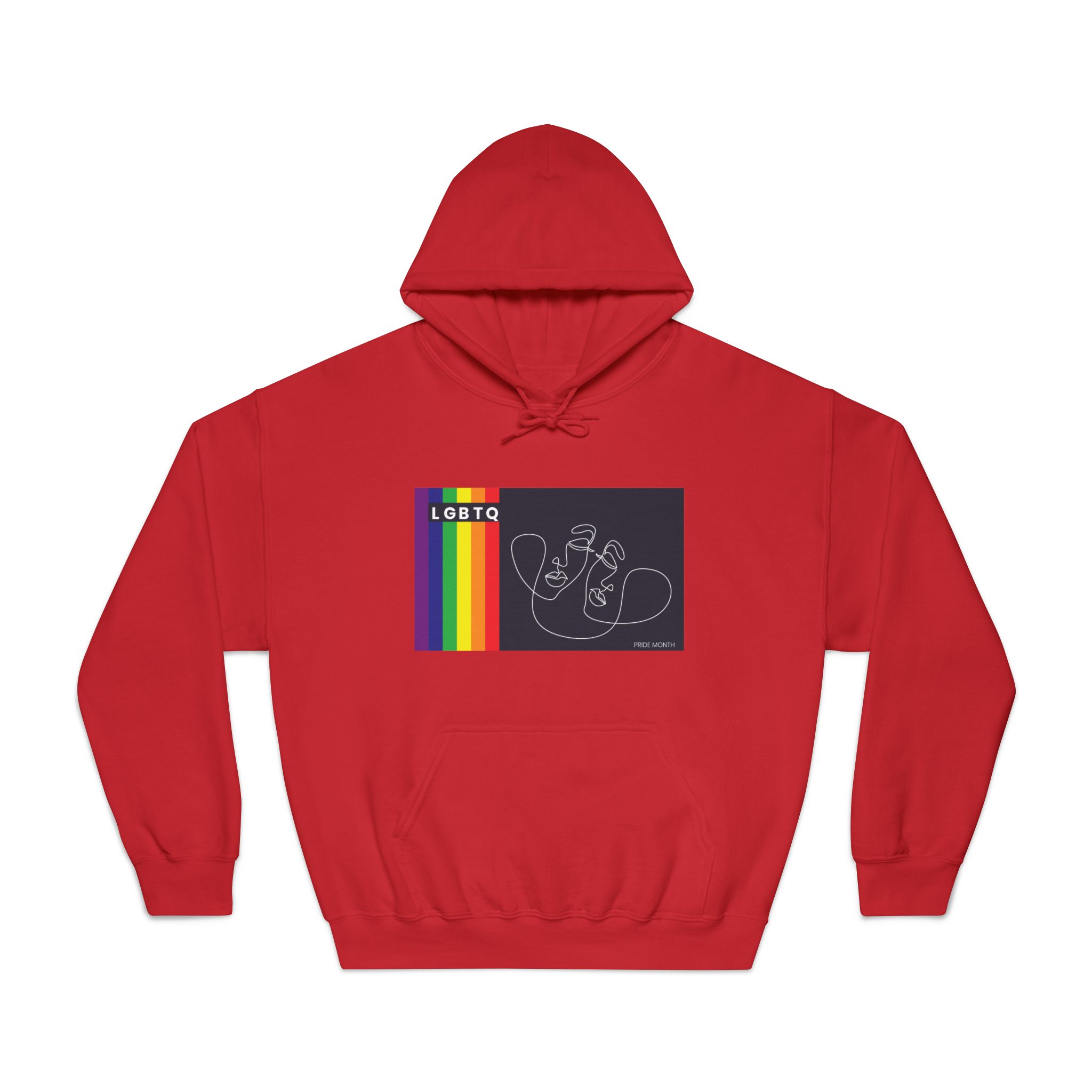 Lgbtq Pride Month Color Flag Dark Background With Female Couple Line Are Vector Illustration Unisex Dryblend Hooded Sweatshirt - Image 33