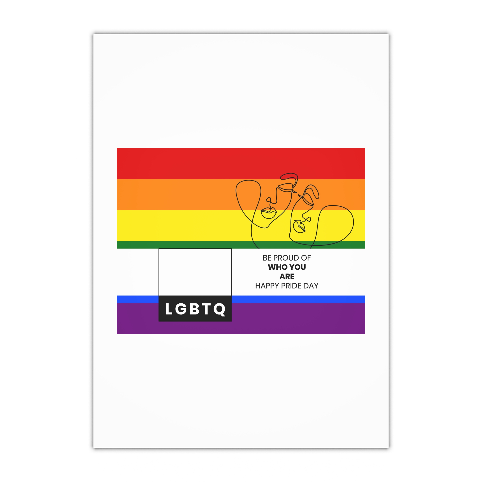Lgbtq Pride Month Celebration Banner Poster Card Design Vector Illustration Gift Wrapping Paper Sheets 1pc