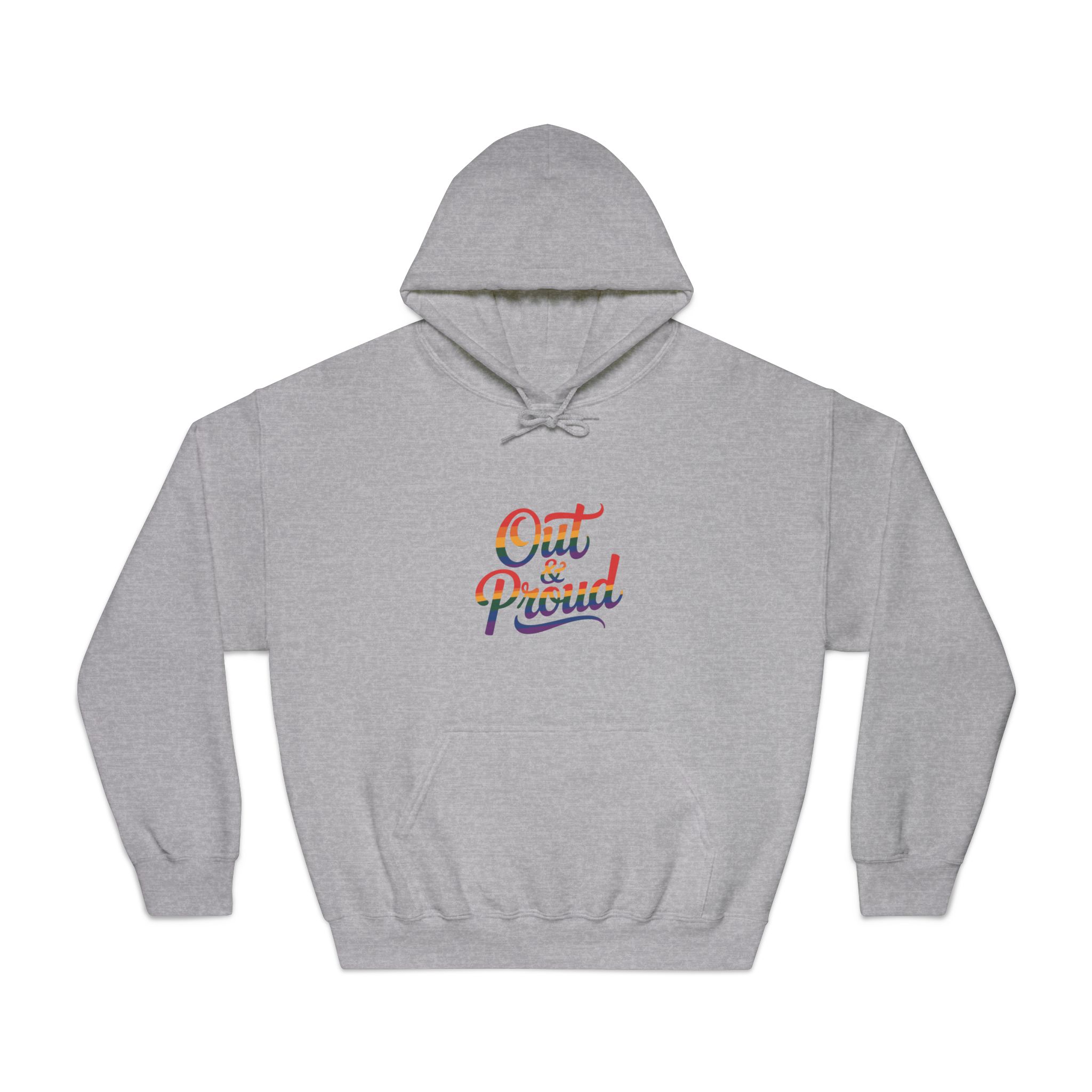 Out Proud T Shirt Design Isolated White Background Unisex Dryblend Hooded Sweatshirt - Image 13